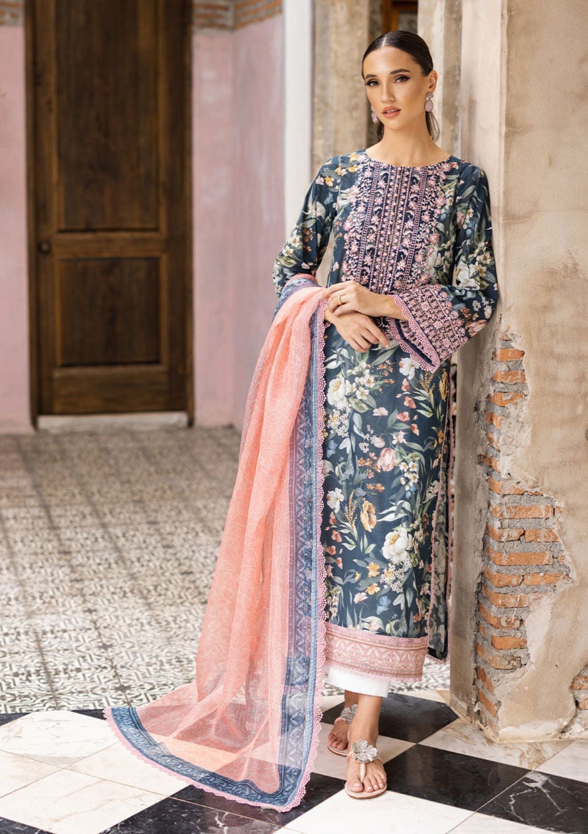 Lawn Collection - Zainab Chottani - Tahra - ZCT#1B - JADE CHARM