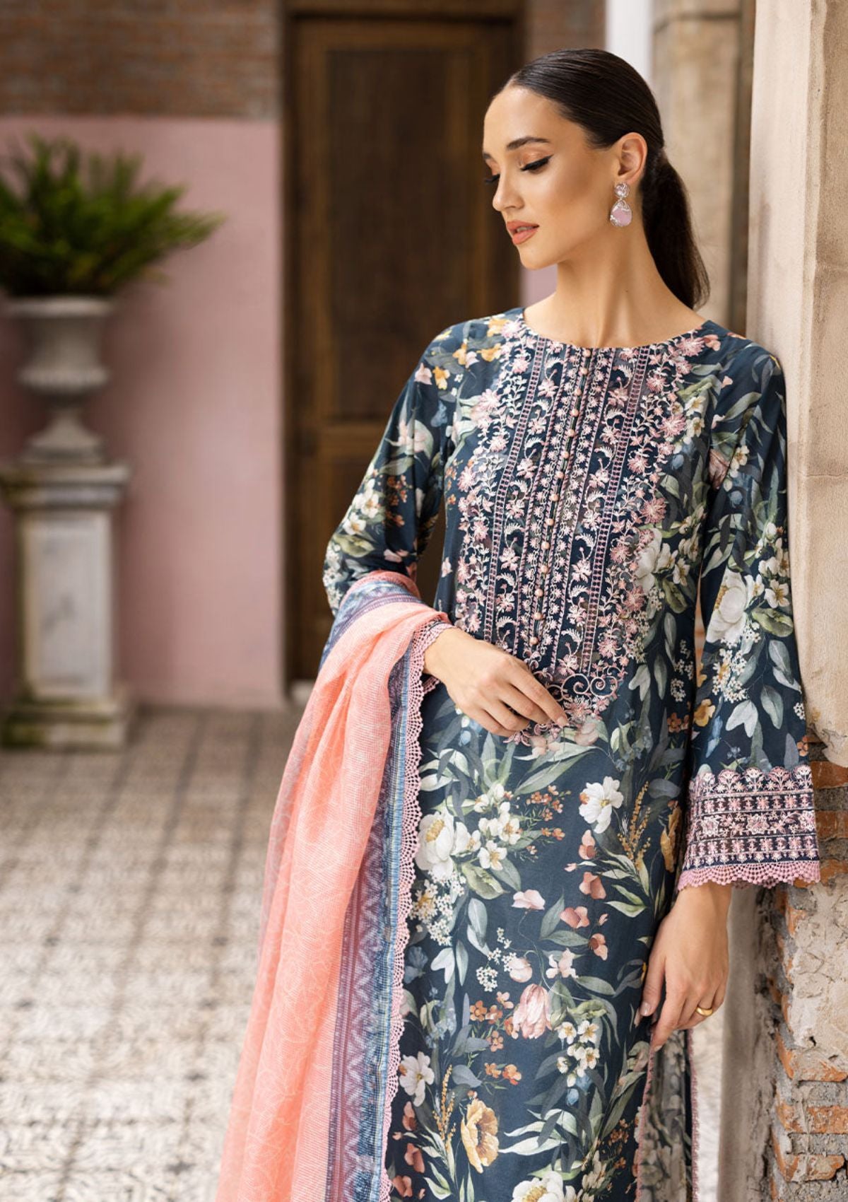 Lawn Collection - Zainab Chottani - Tahra - ZCT#1B - JADE CHARM