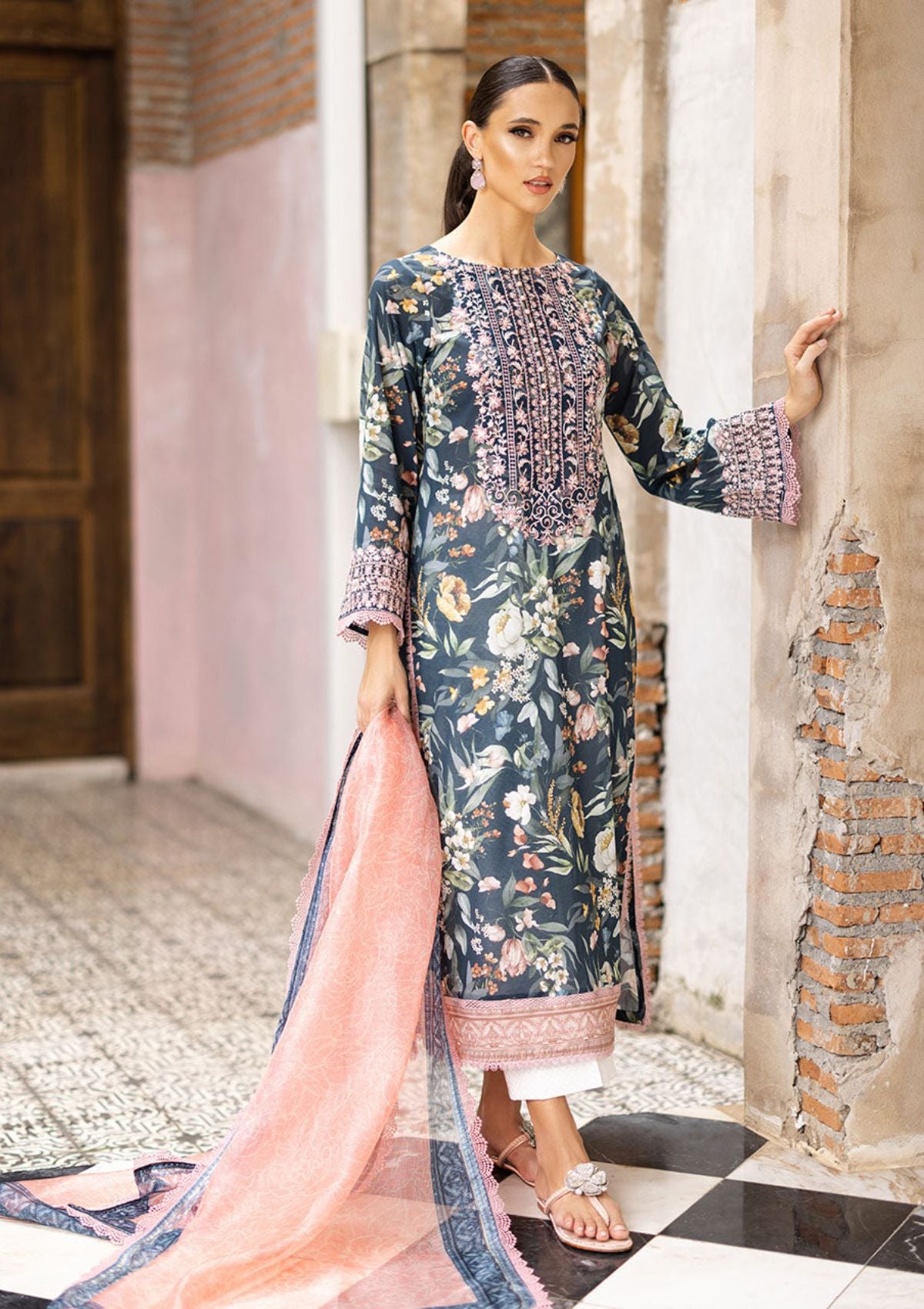 Lawn Collection - Zainab Chottani - Tahra - ZCT#1B - JADE CHARM