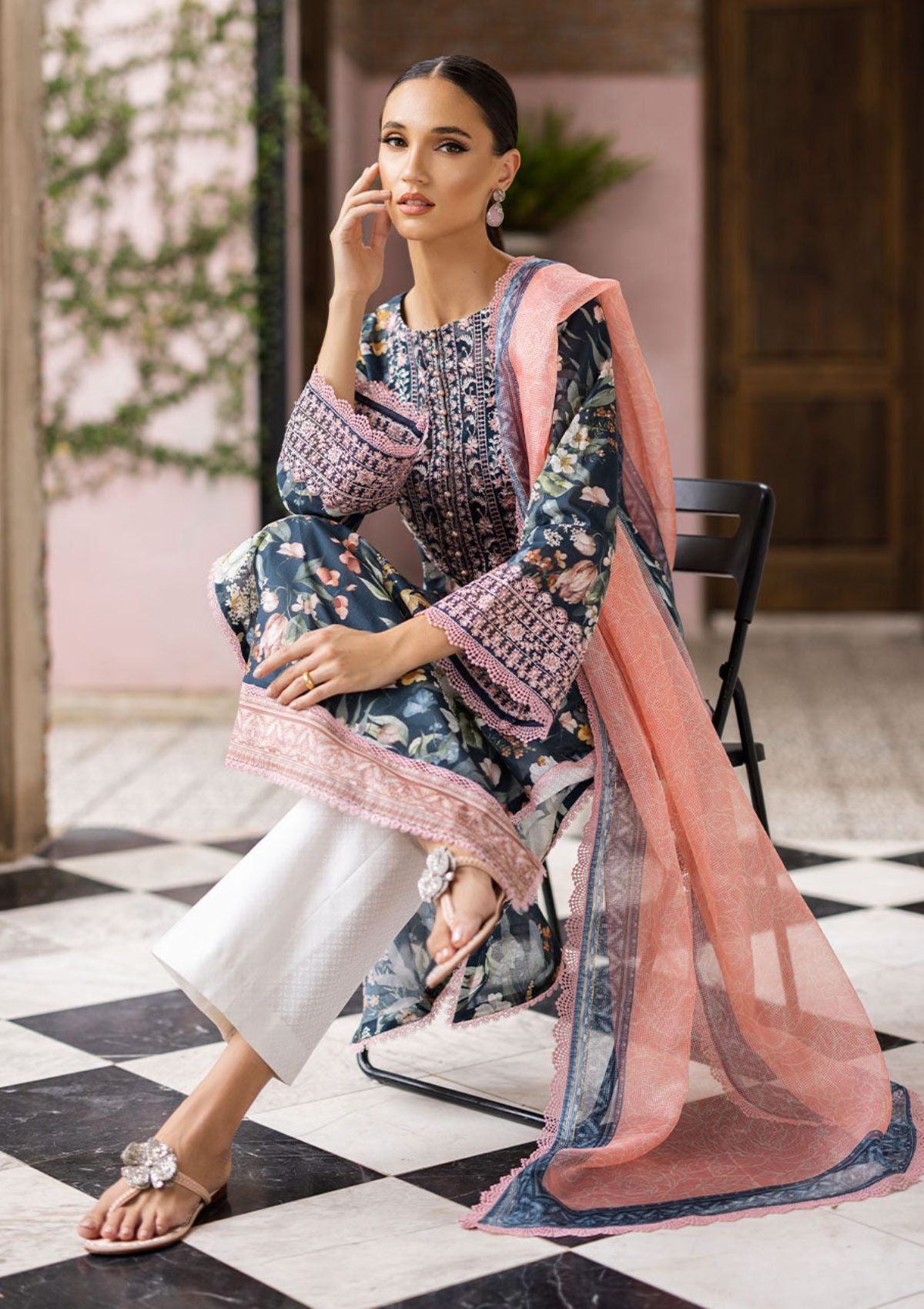 Lawn Collection - Zainab Chottani - Tahra - ZCT#1B - JADE CHARM