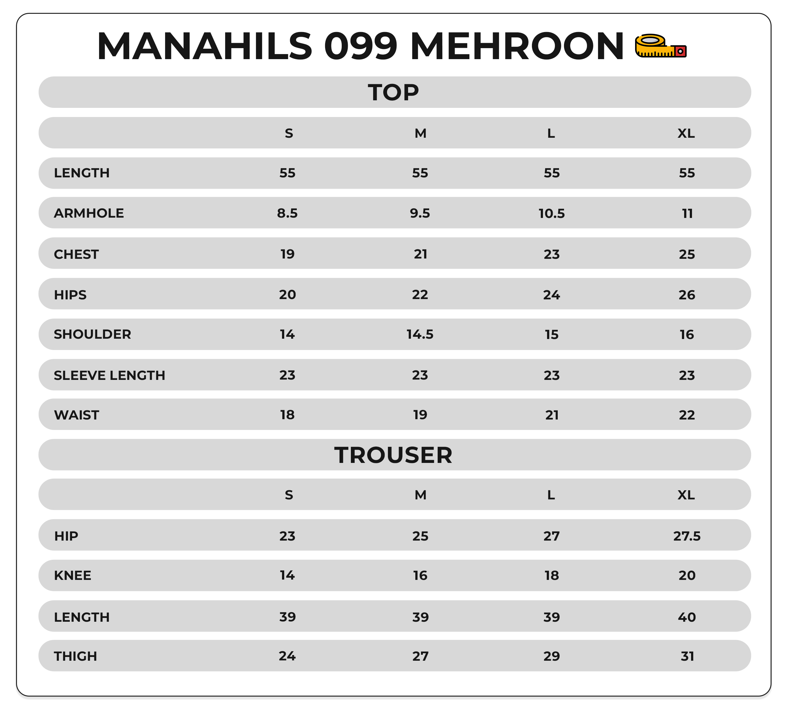 Size Chart Image