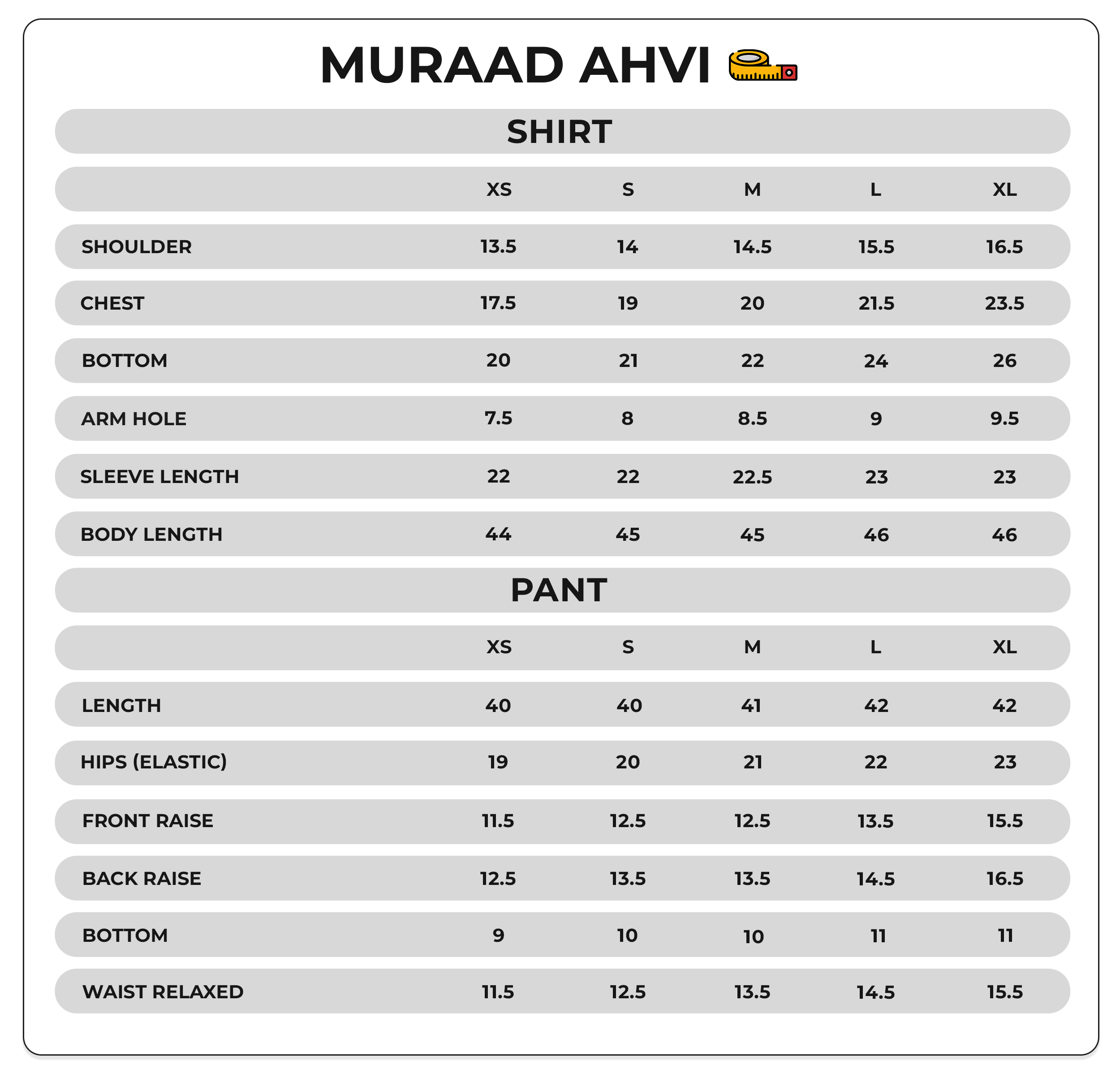 Size Chart Image