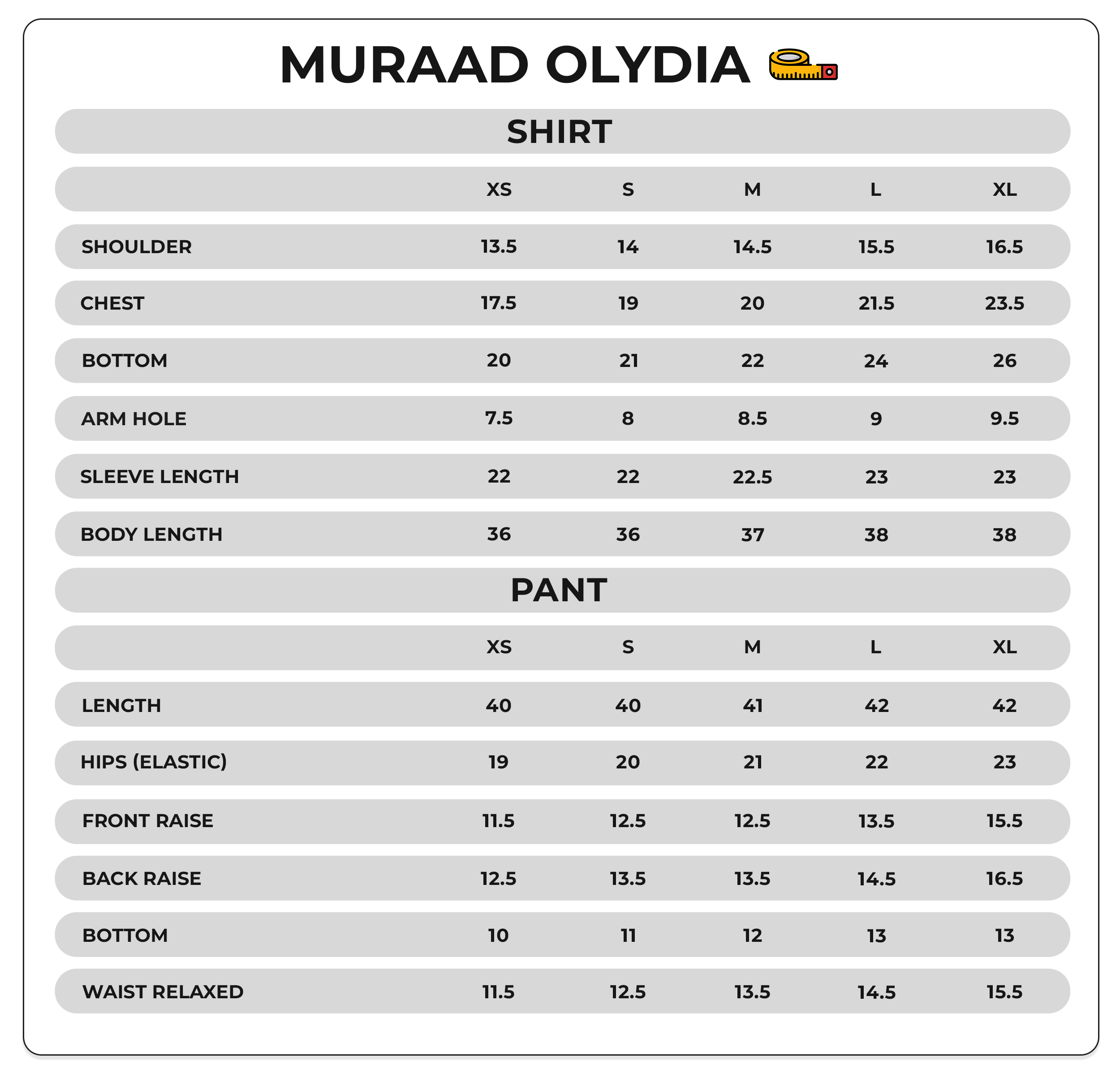 Size Chart Image