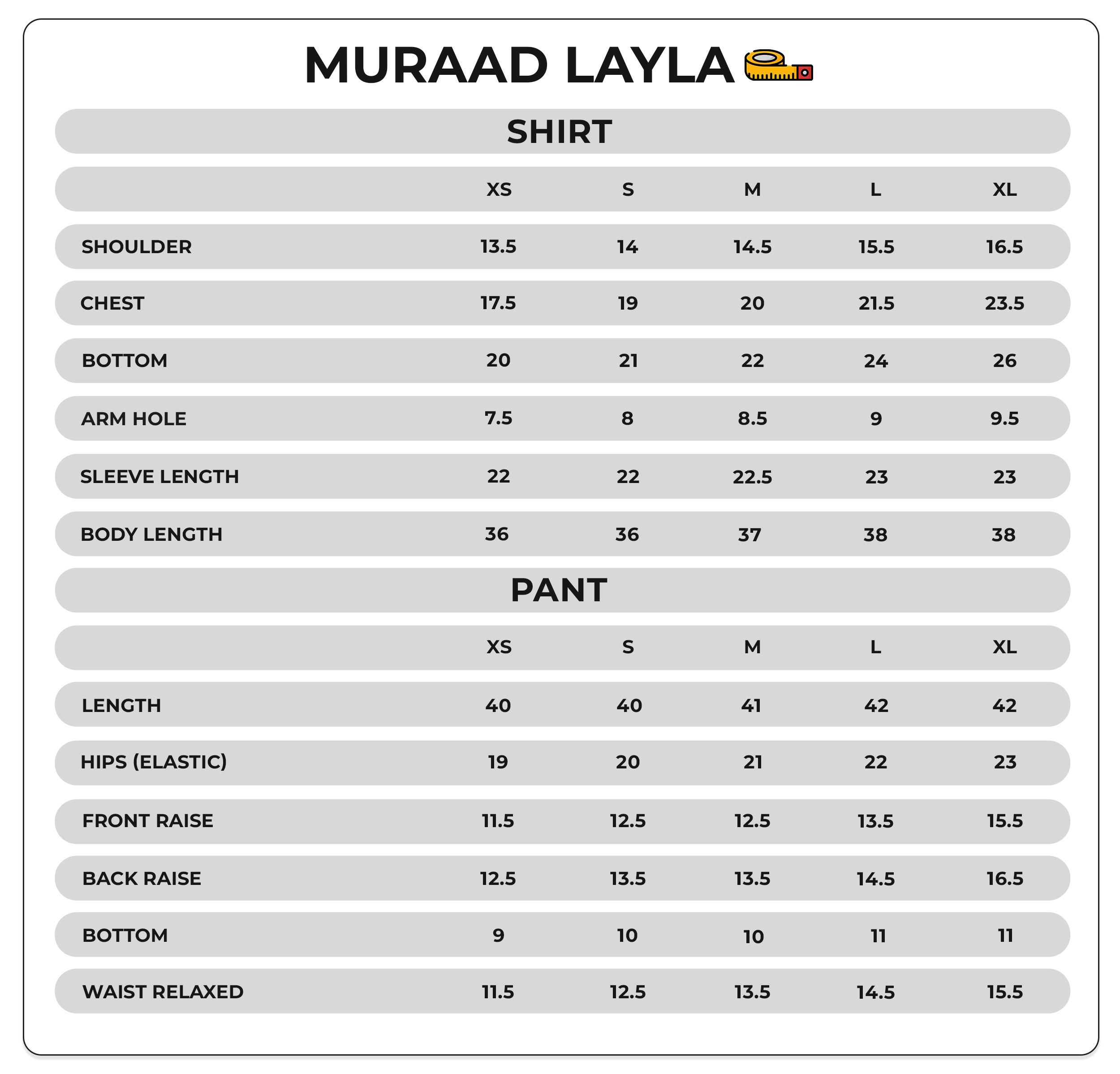 Size Chart Image