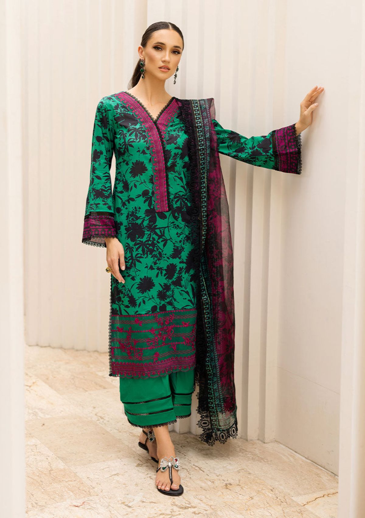 Lawn Collection - Zainab Chottani - Tahra - ZCT#5A - MYSTI PEONY