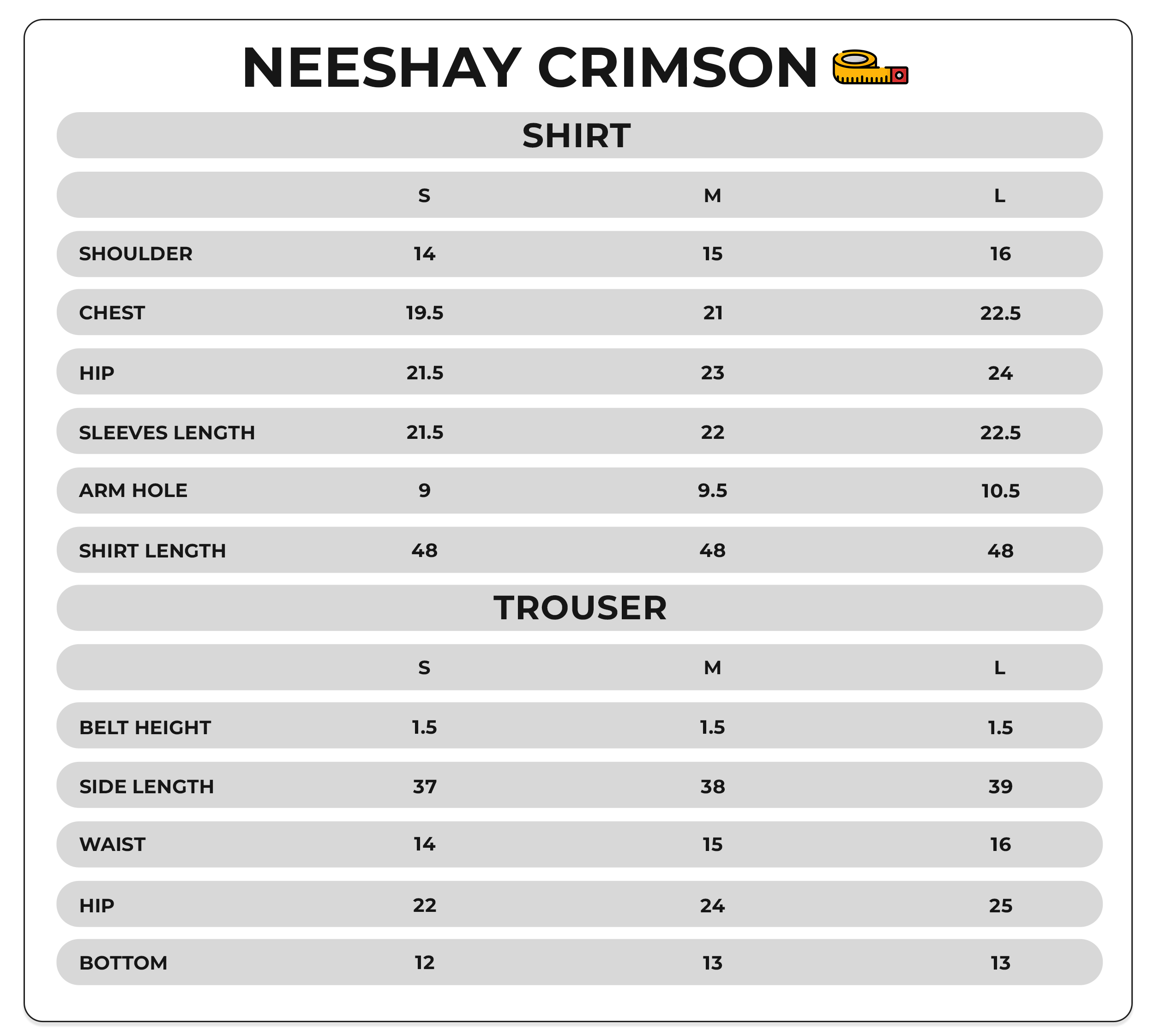 Size Chart Image