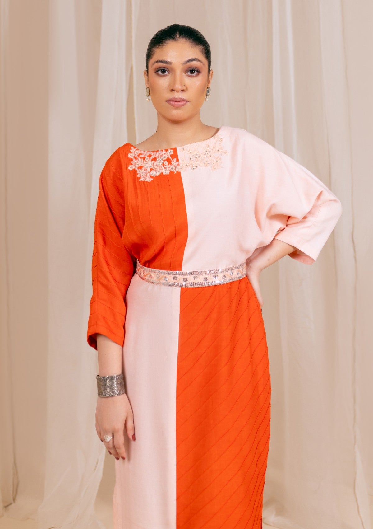 Stitched Collection - Fozia Khalid - Kaftaan - Coral Bloom