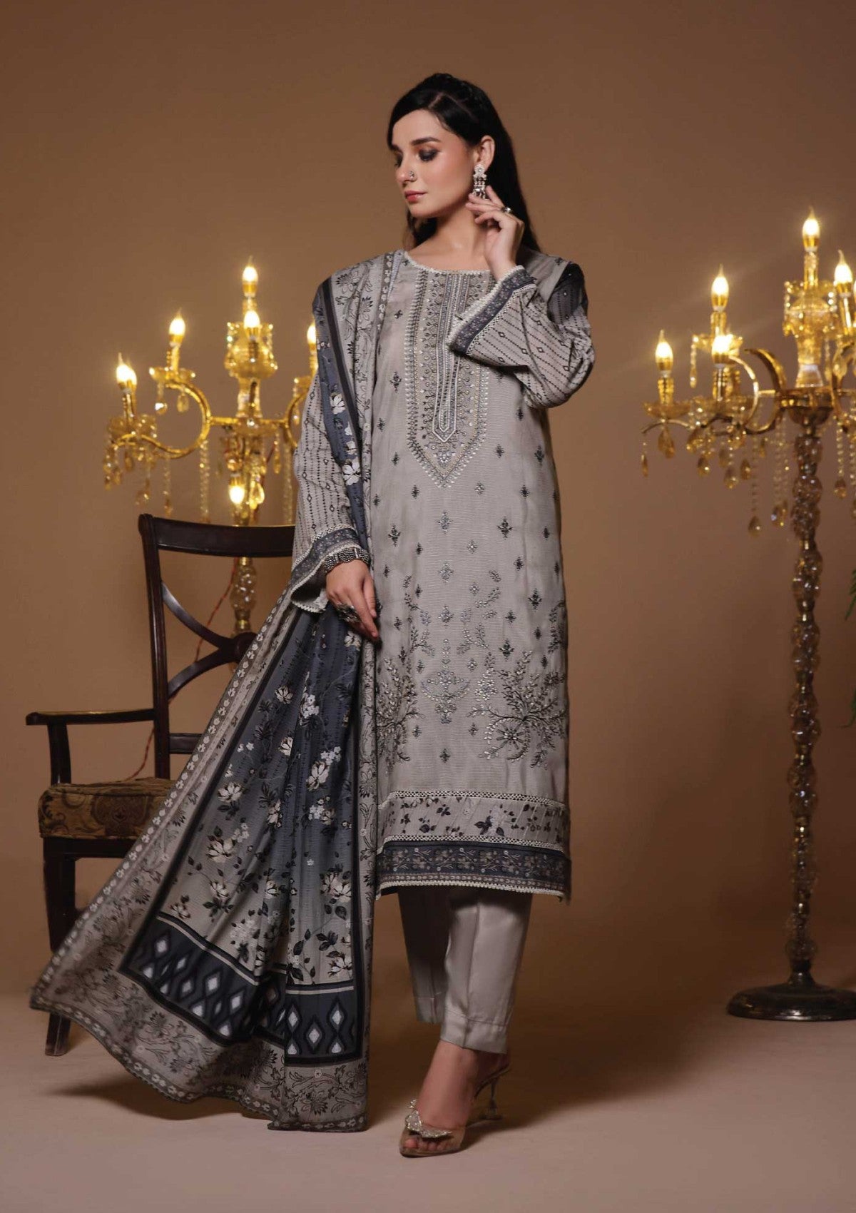 Winter Collection - Dressline - Nashwa - DN24#851 - L Grey