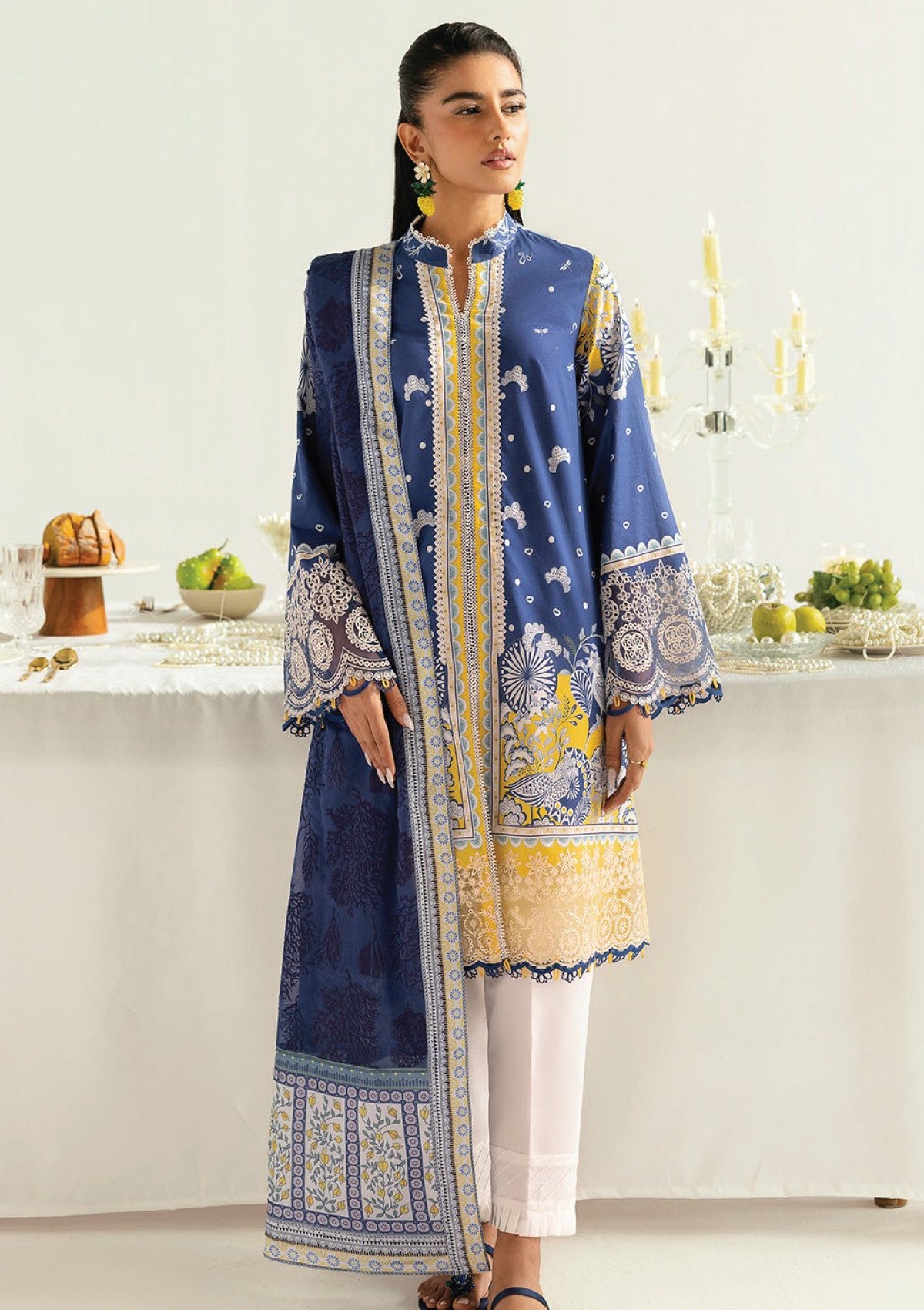 Lawn - Qalamkar - Q Prints 25 - PQ#02 A - Hina