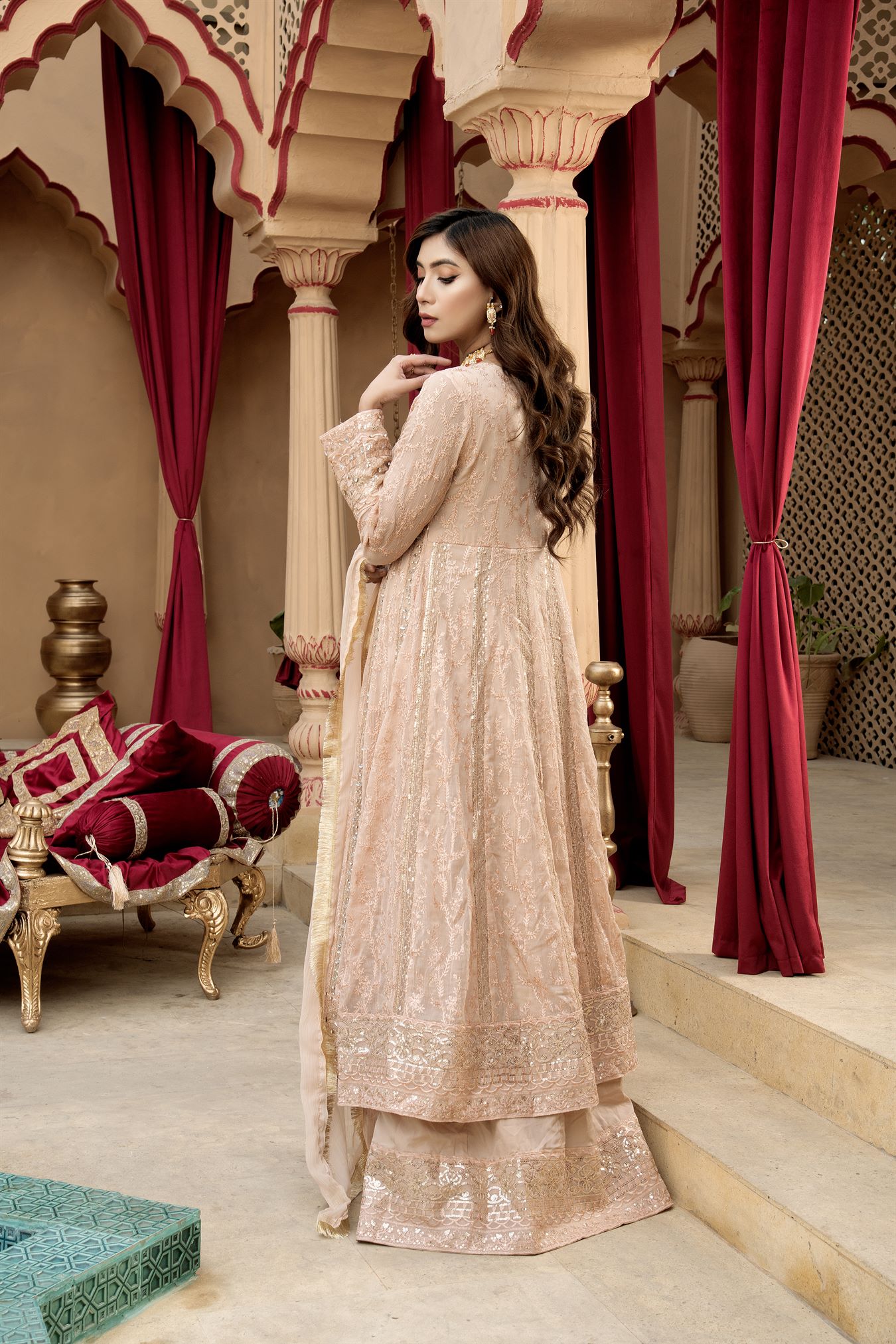 Pret Collection - Manahils - Jal Pari - KURTI-B-007-PEACH