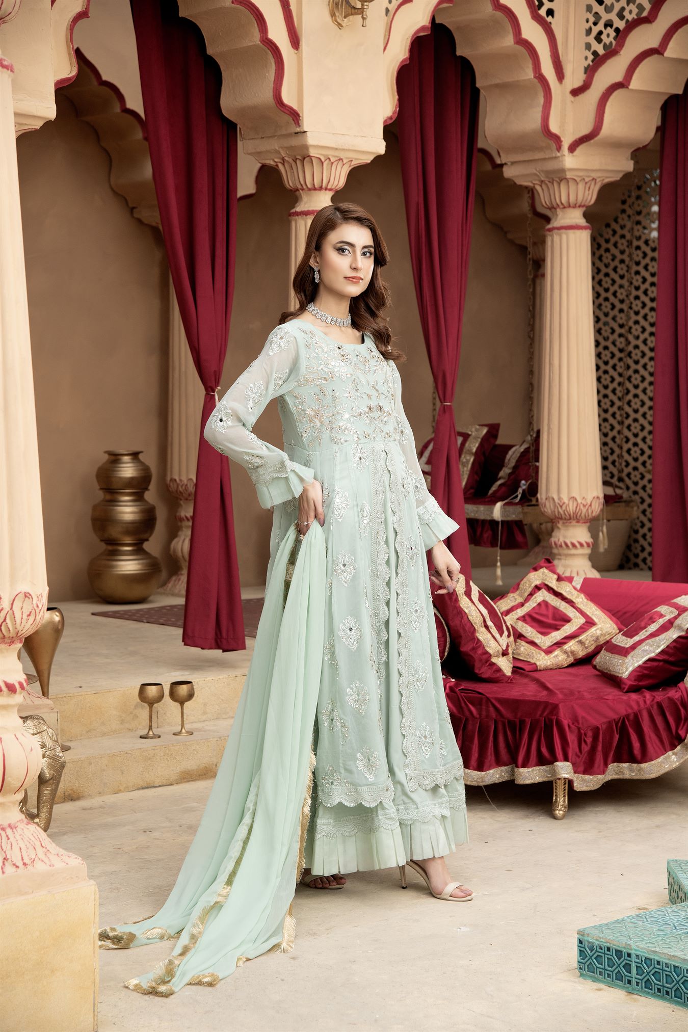 Pret Collection - Manahils - Jal Pari - KURTI-B-006-AQUA