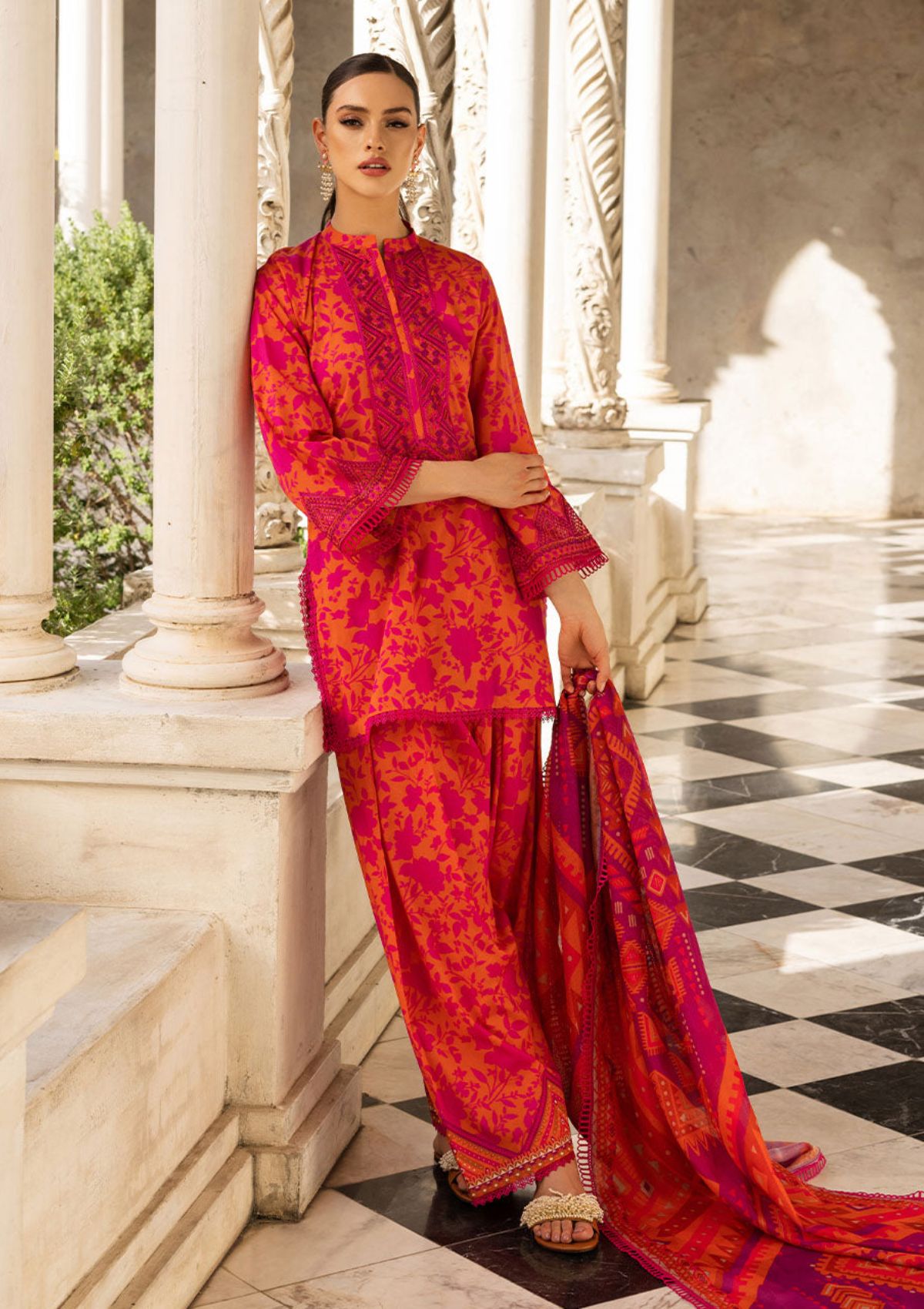 Lawn Collection - Zainab Chottani - Tahra - ZCT#4A - POPPY ZEST