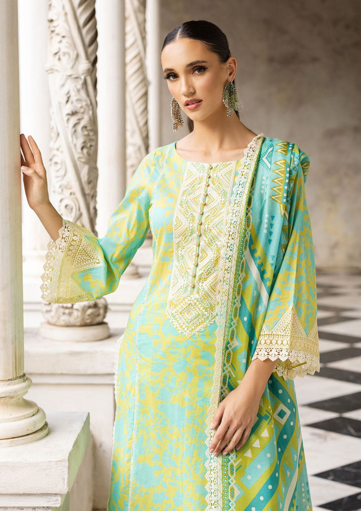 Lawn Collection - Zainab Chottani - Tahra - ZCT#4B - POPPY ZEST