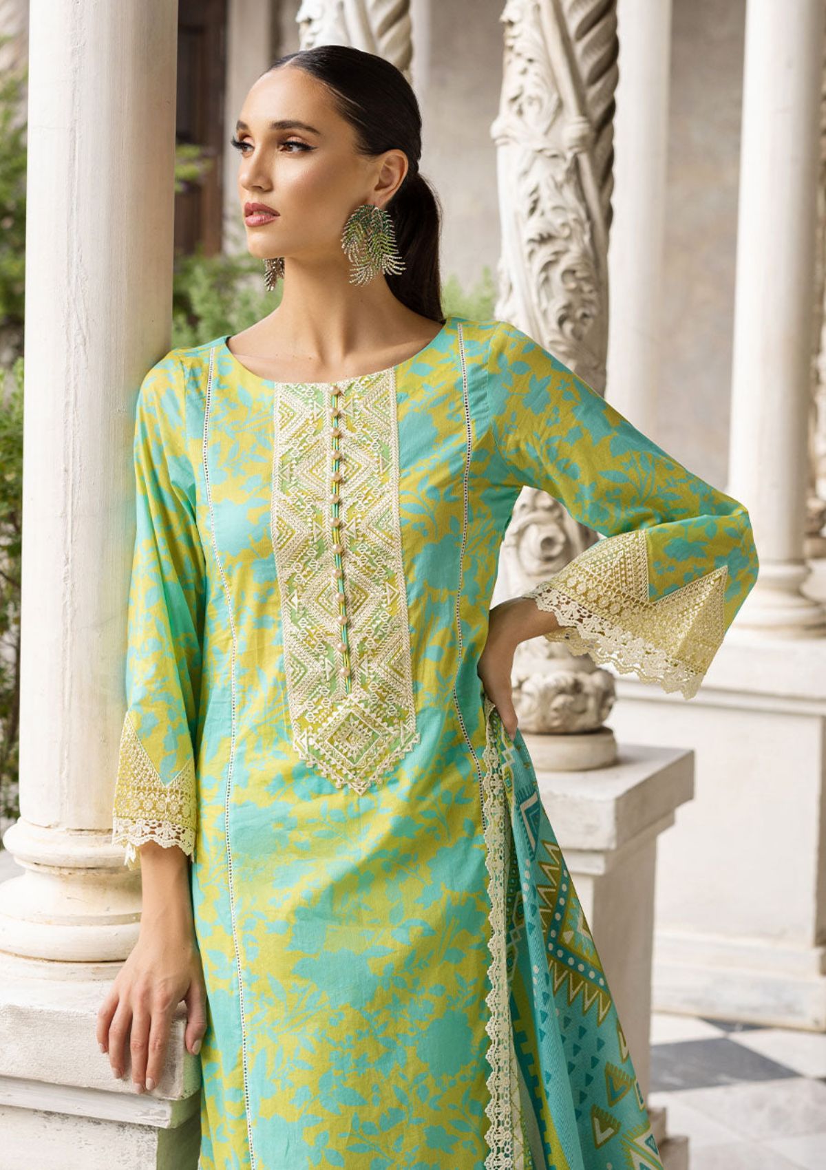 Lawn Collection - Zainab Chottani - Tahra - ZCT#4B - POPPY ZEST