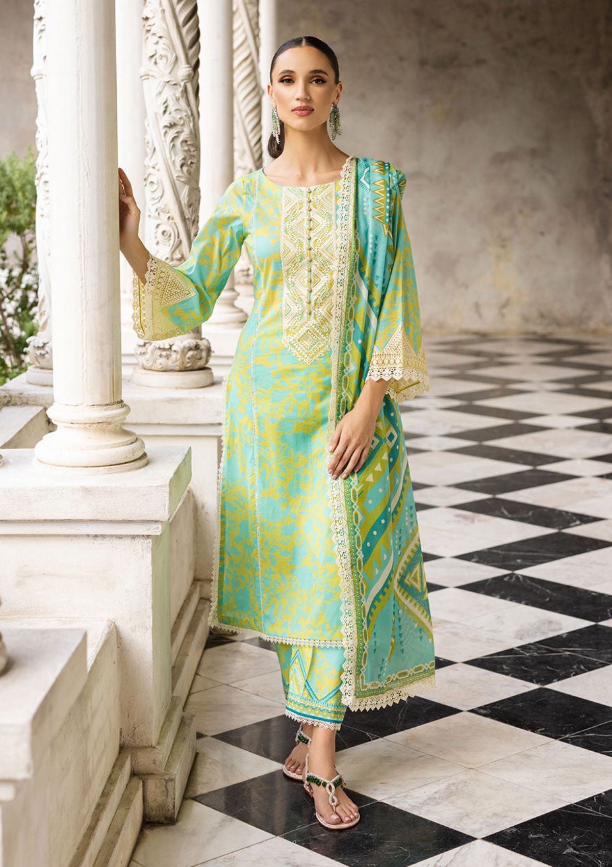 Lawn Collection - Zainab Chottani - Tahra - ZCT#4B - POPPY ZEST