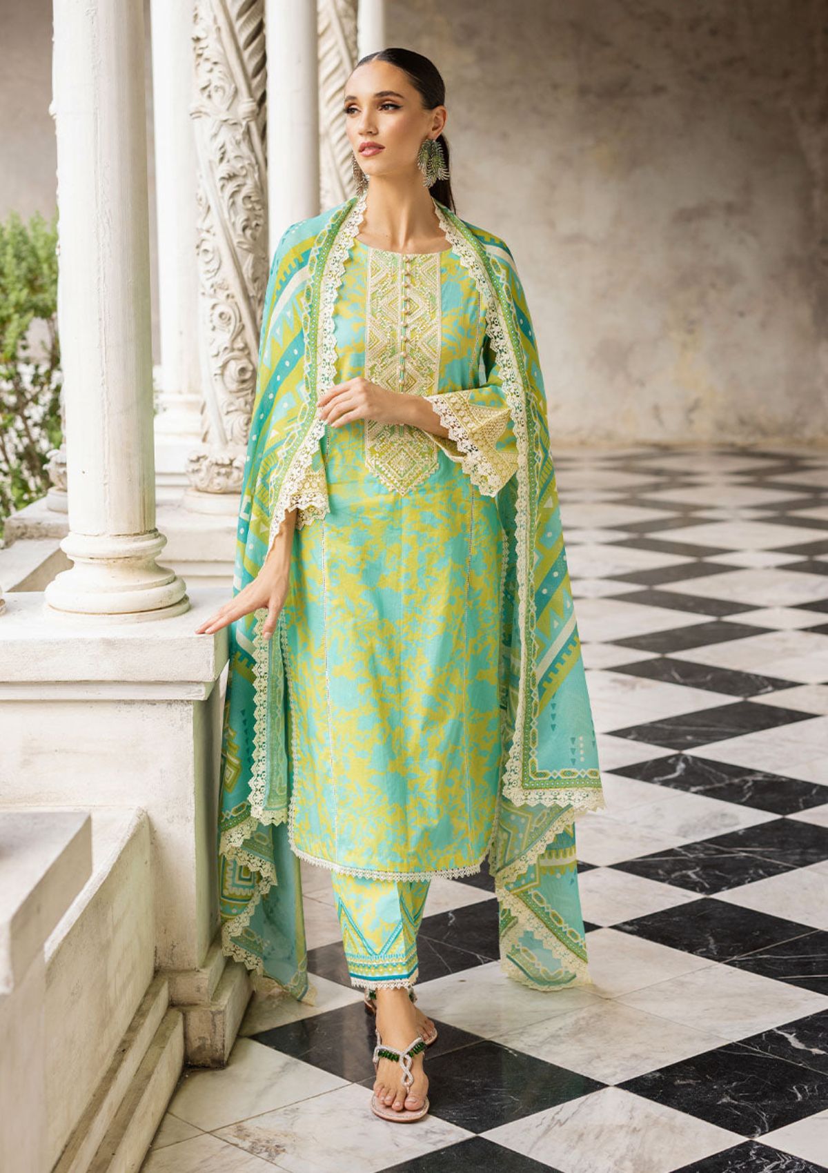 Lawn Collection - Zainab Chottani - Tahra - ZCT#4B - POPPY ZEST