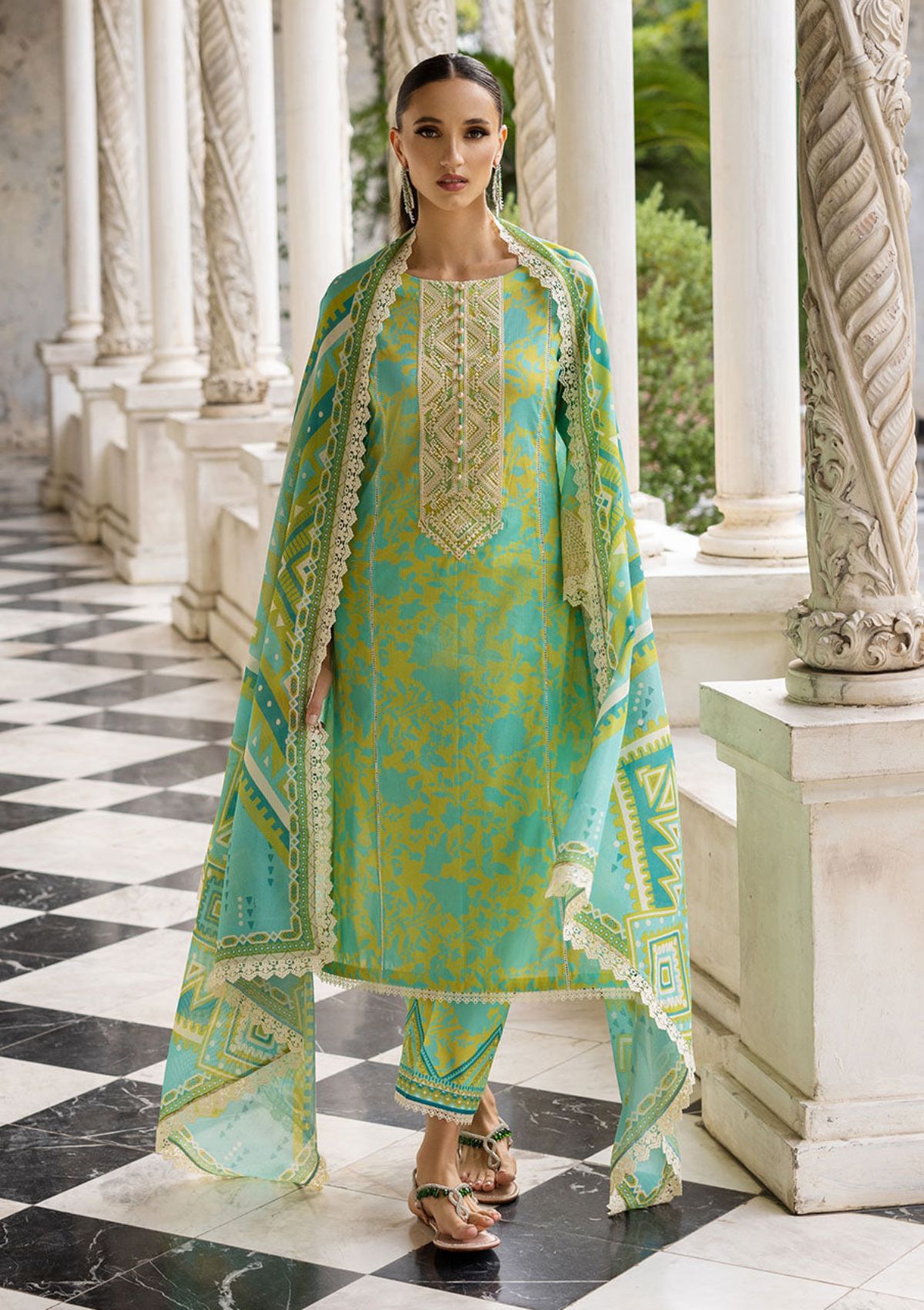 Lawn Collection - Zainab Chottani - Tahra - ZCT#4B - POPPY ZEST