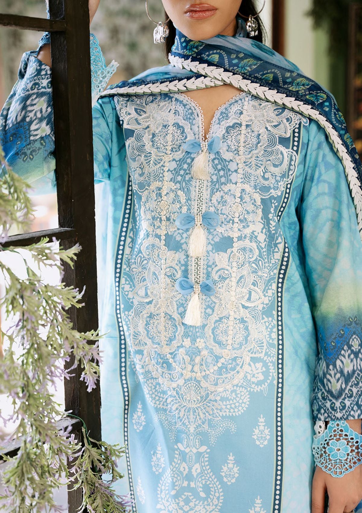 Lawn Collection - Roheenaz - Flora - Printed - RNP#1B - Azure