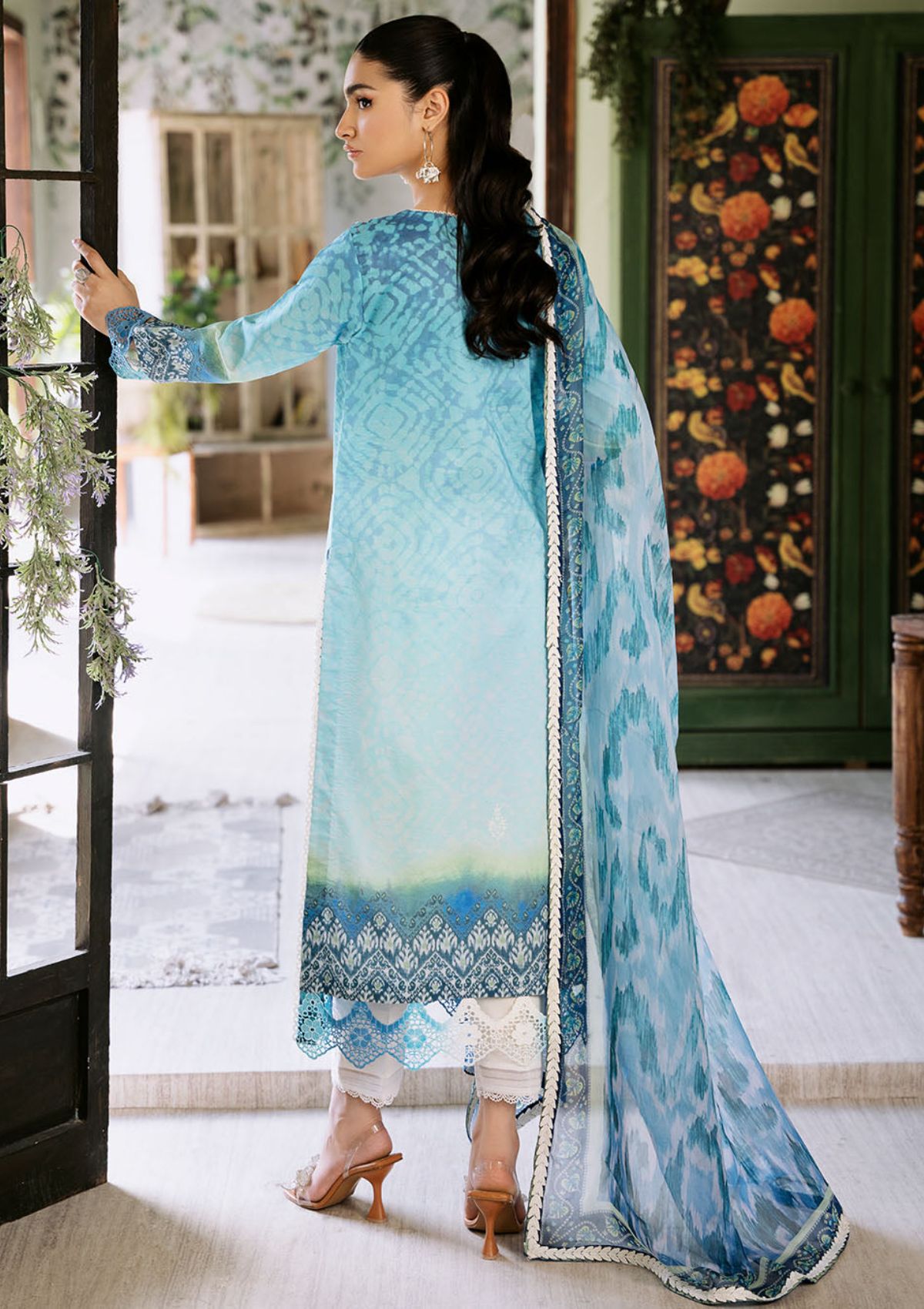 Lawn Collection - Roheenaz - Flora - Printed - RNP#1B - Azure