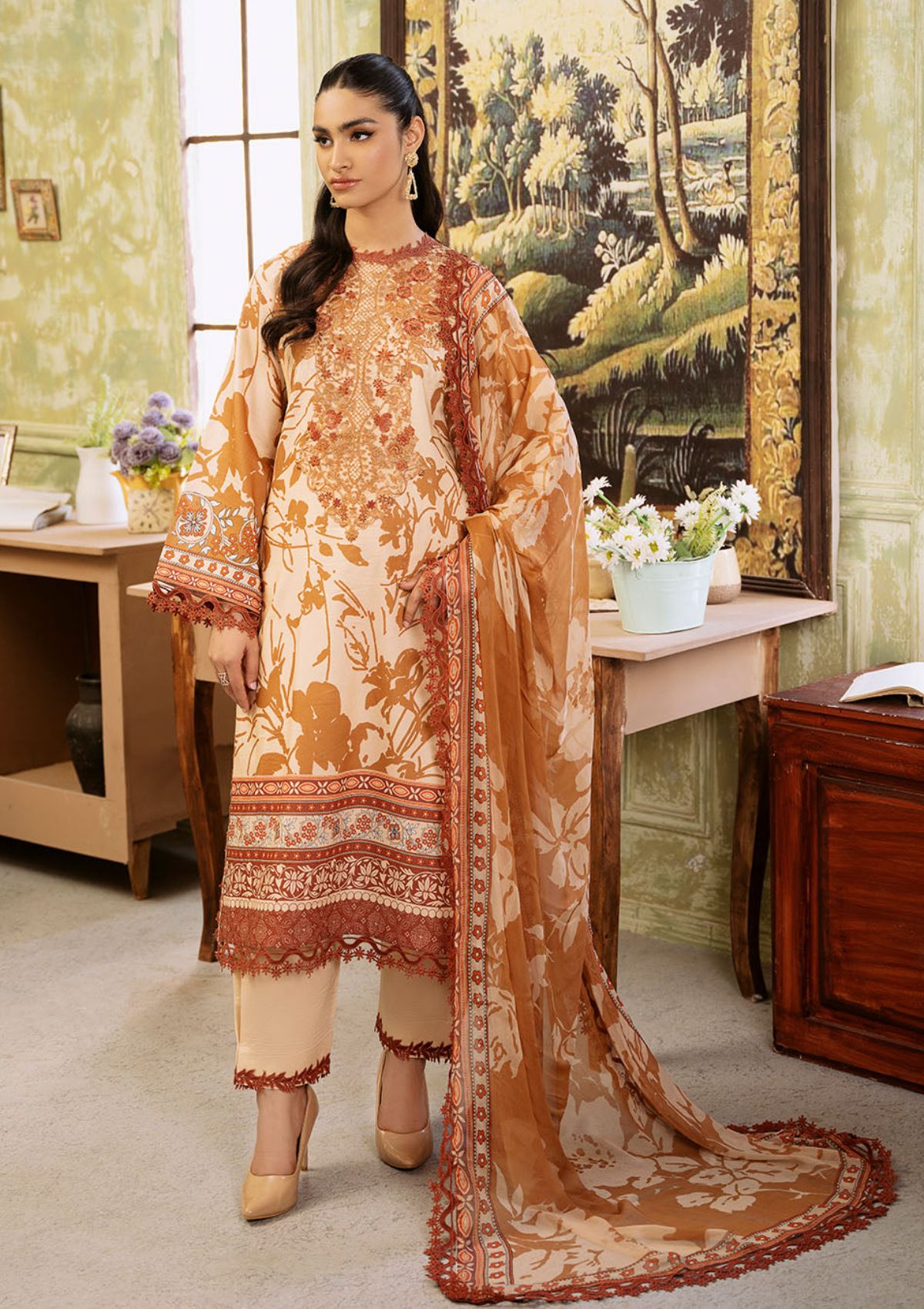 Lawn Collection - Roheenaz - Flora - Printed - RNP#5A - Harmonia