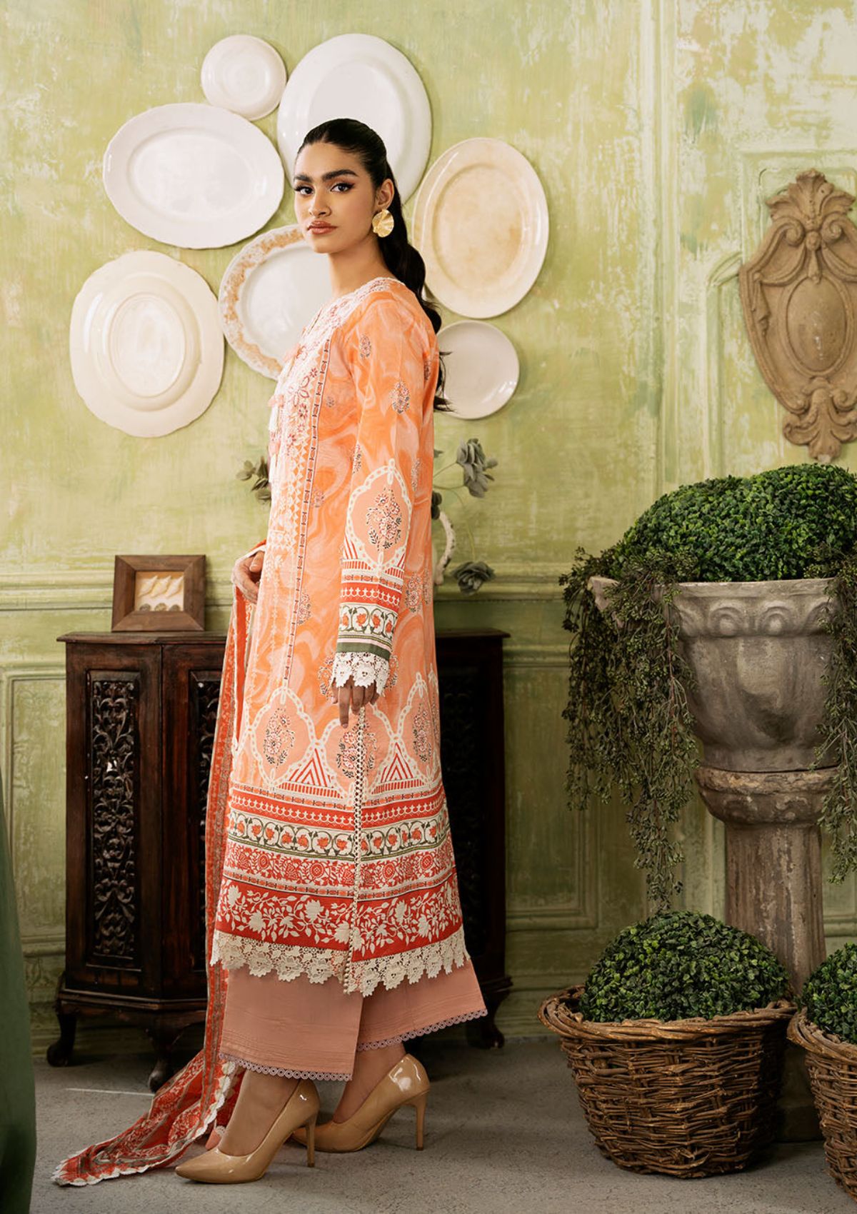 Lawn Collection - Roheenaz - Flora - Printed - RNP#7A - Cascade