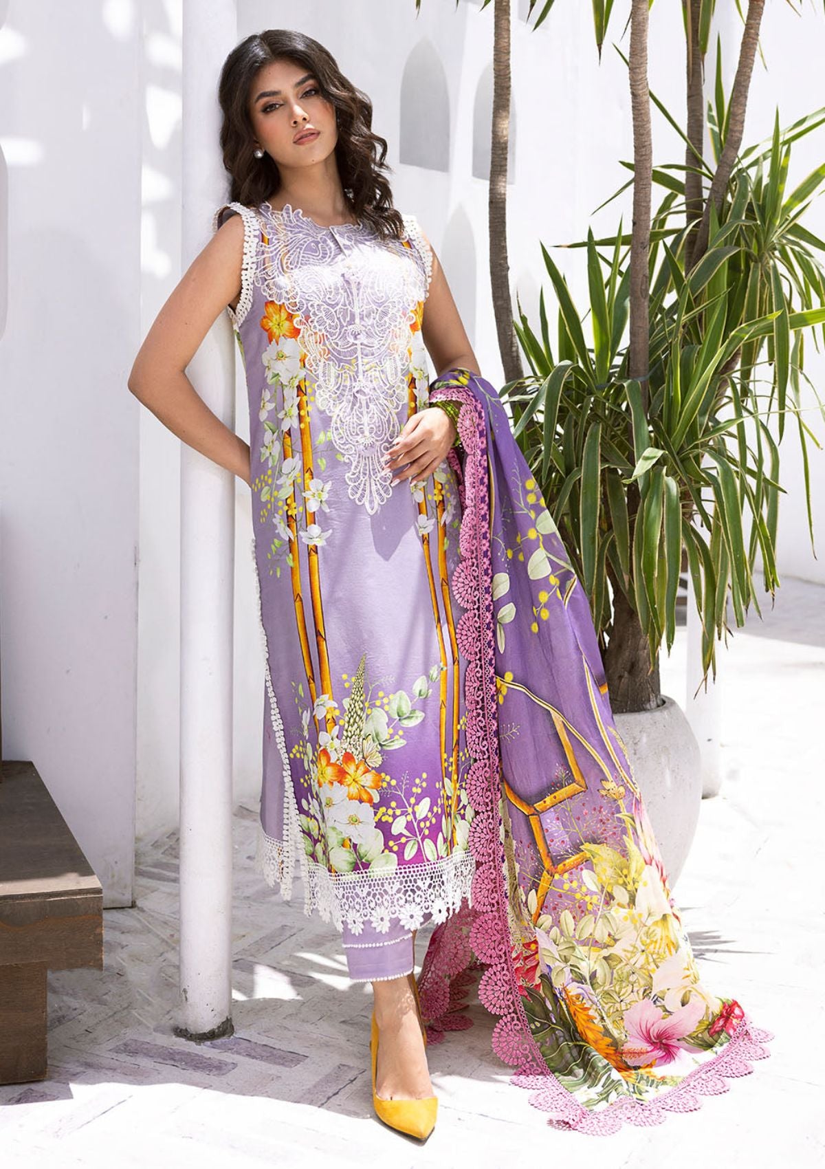 Lawn Collection - Roheenaz - Leya - 07a - Orchid Oasis