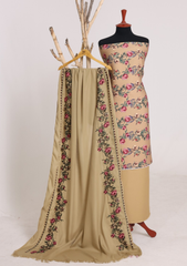 Winter - Riwaj - Printed Cotray Suit - Wool Shawl - D#09 - D Skin