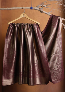 Silk Zari Jamawar Shawl D#52 - Maroon