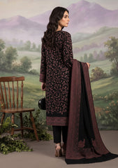 Winter - Riwaj - Pashmina Embroidered Suit - Jamawar Shawl - D#08 - Black