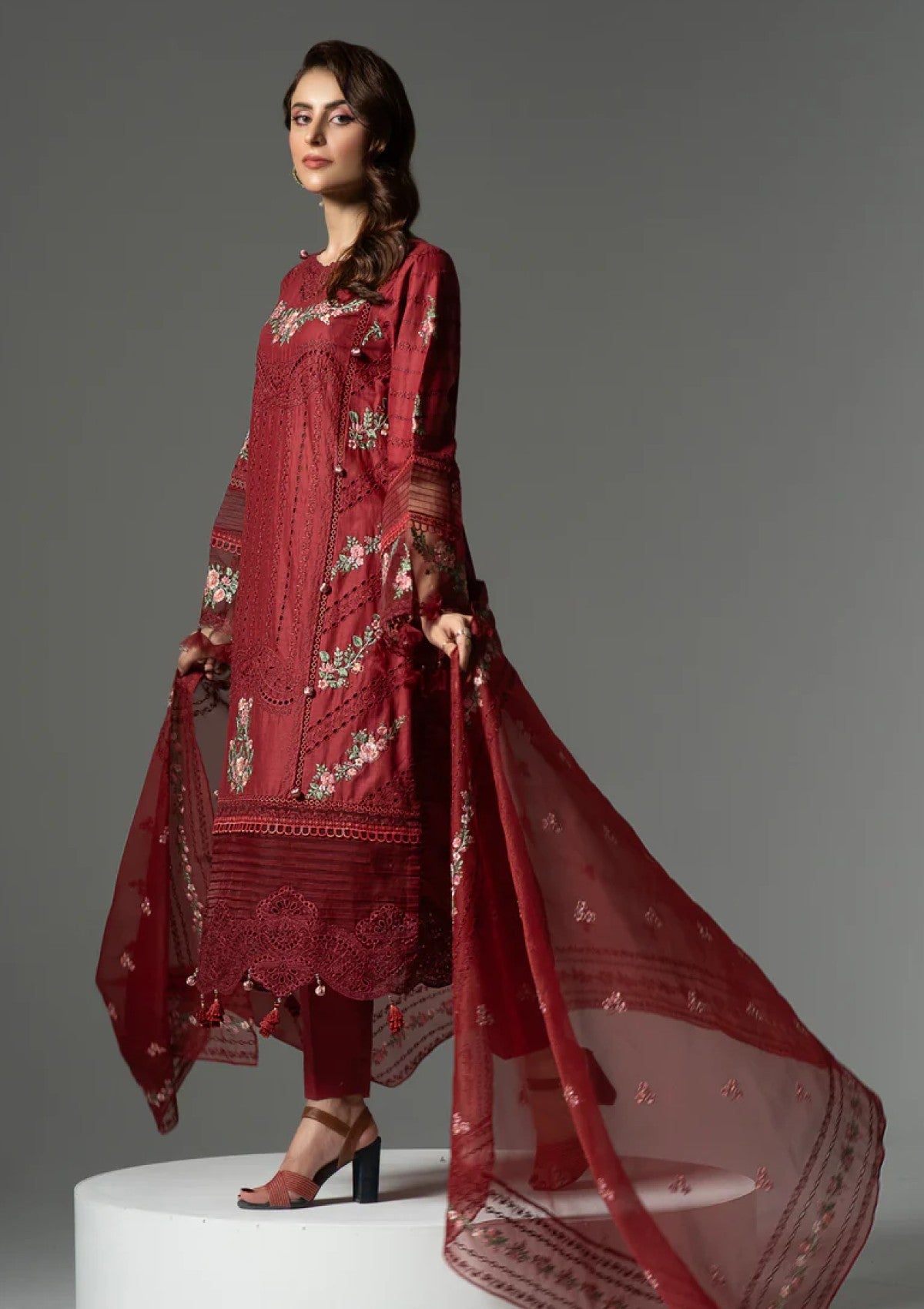 Lawn Collection - Kara - Oasis - KA24#04 - Maroon Majesty