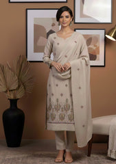 Winter - Riwaj - Pashmina Embroidered Suit - D#09 - Skin