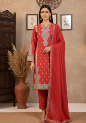 Winter - Riwaj - Embroidered Peach Leather Suit  - D#03 - Carrot
