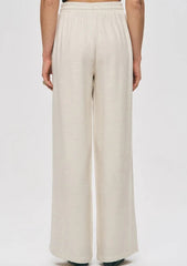 Pret - Moven - Elastic Waist Beaded Palazzo Trousers - Off White