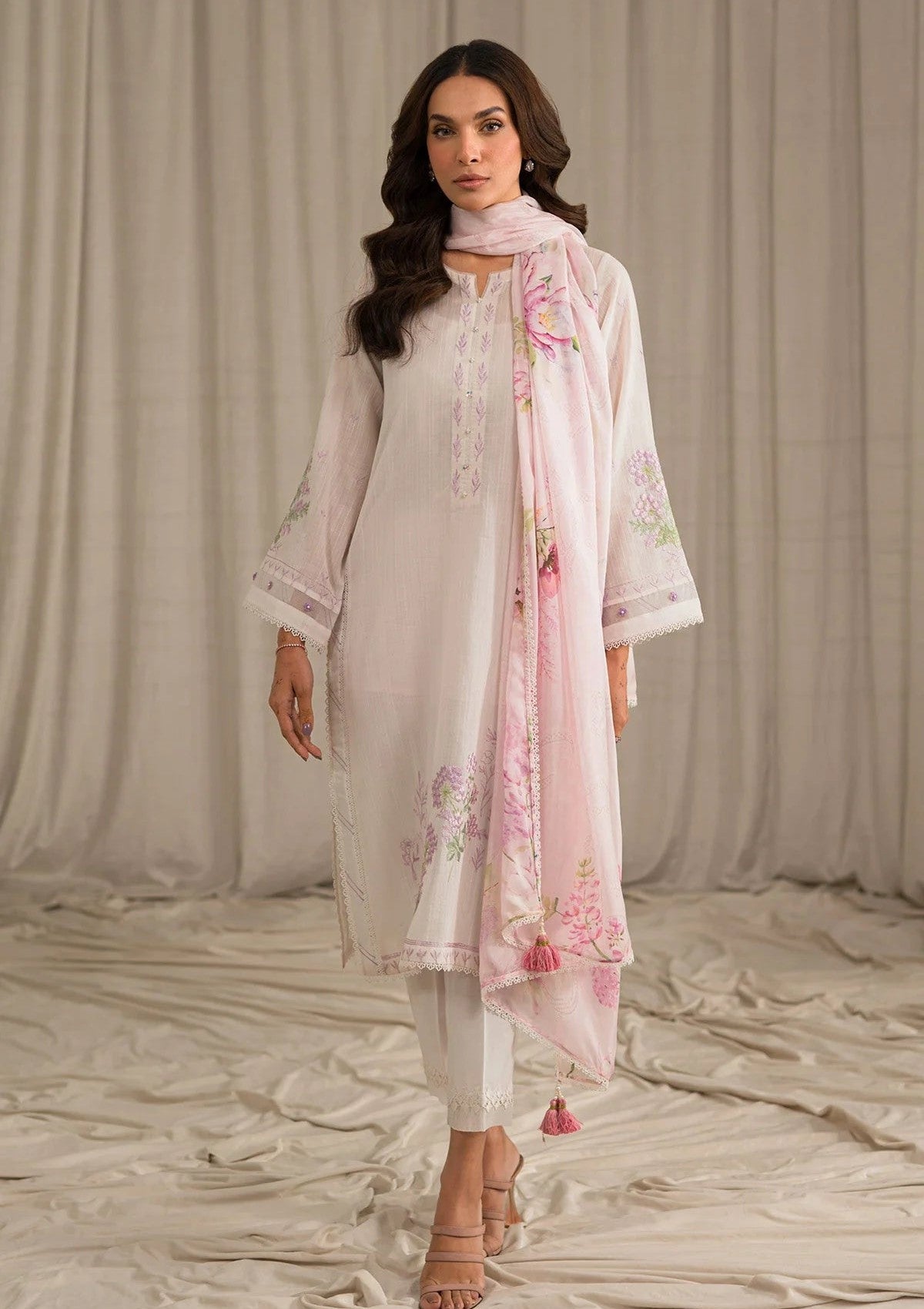 Lawn Collection - Sahar - Mirage - Embroidered - SML24#05 - White