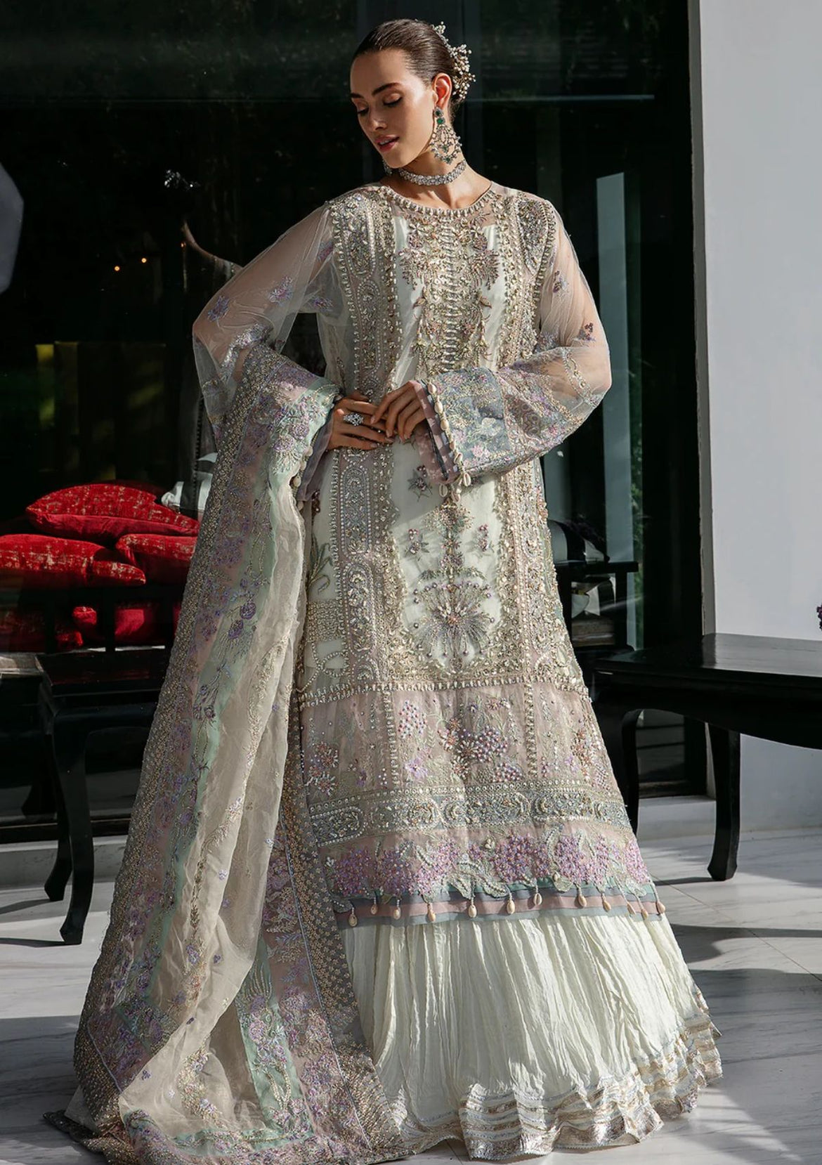 embroidered dress green Fanm Mon main image 1