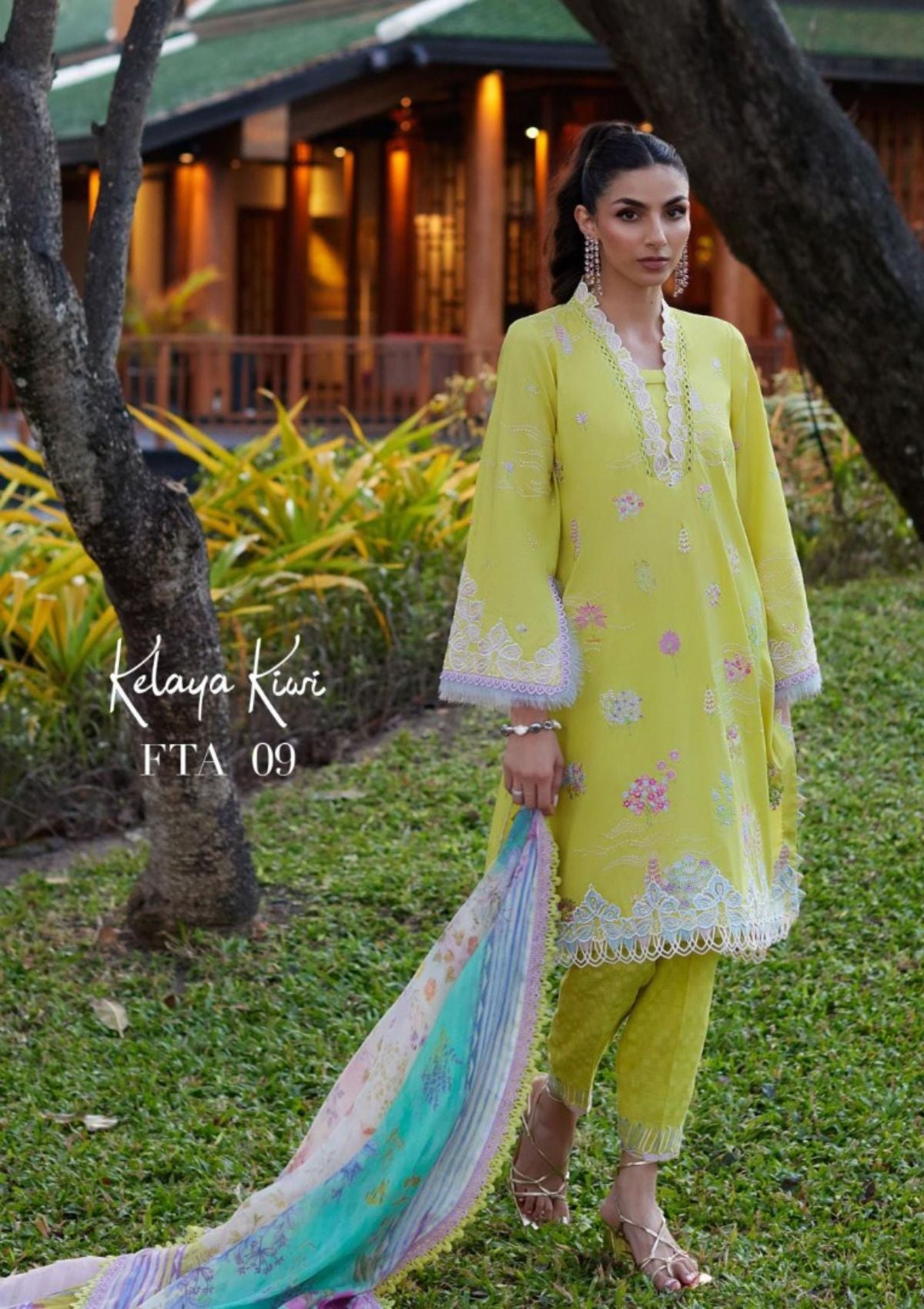 Lawn Collection - Farah Talib Aziz - Suay - Luxury Unstitched '24 - Kelaya Kiwi - FTA#09