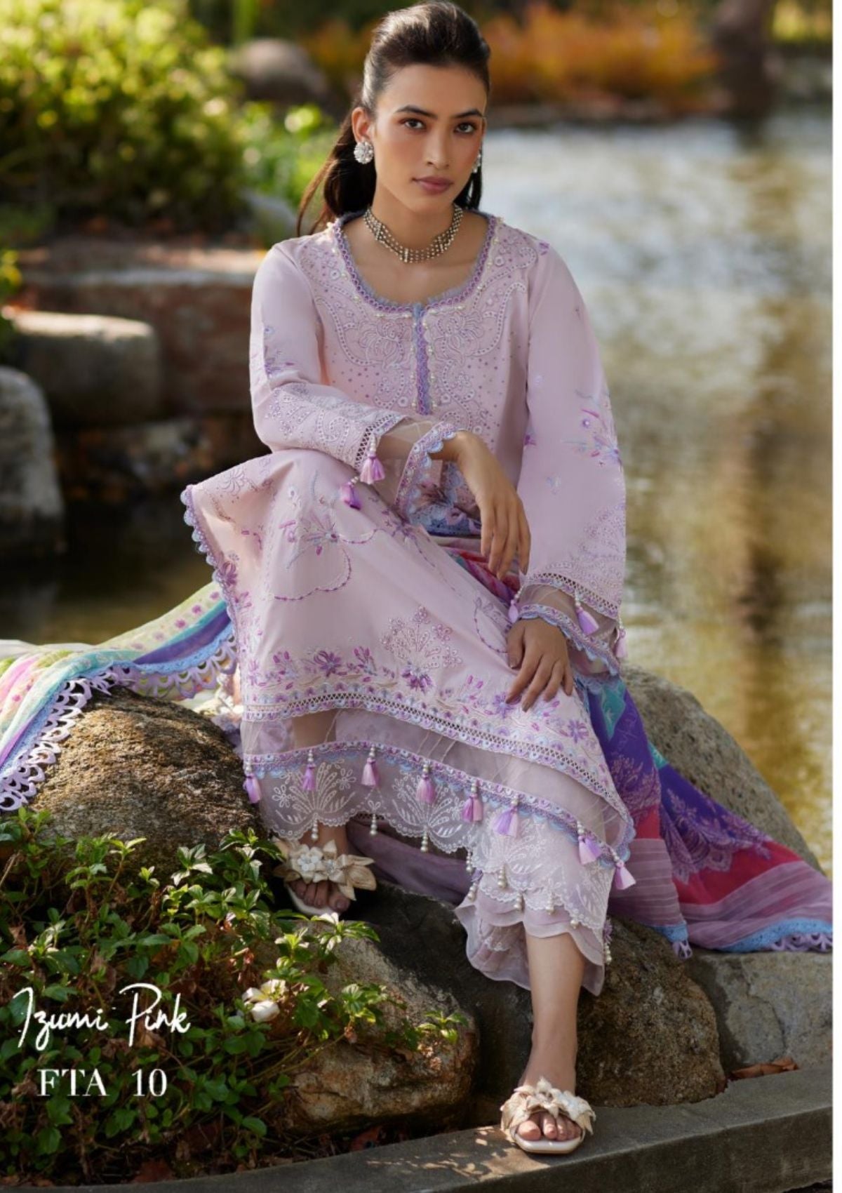 Lawn Collection - Farah Talib Aziz - Suay - Luxury Unstitched '24 - Izumi Pink - FTA#10