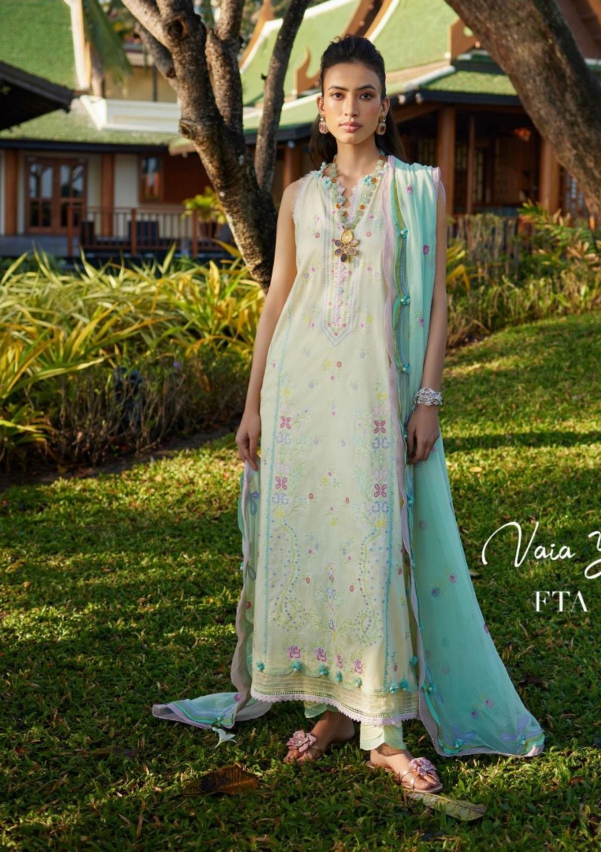 Lawn Collection - Farah Talib Aziz - Suay - Luxury Unstitched '24 - Vaia Yellow - FTA#12
