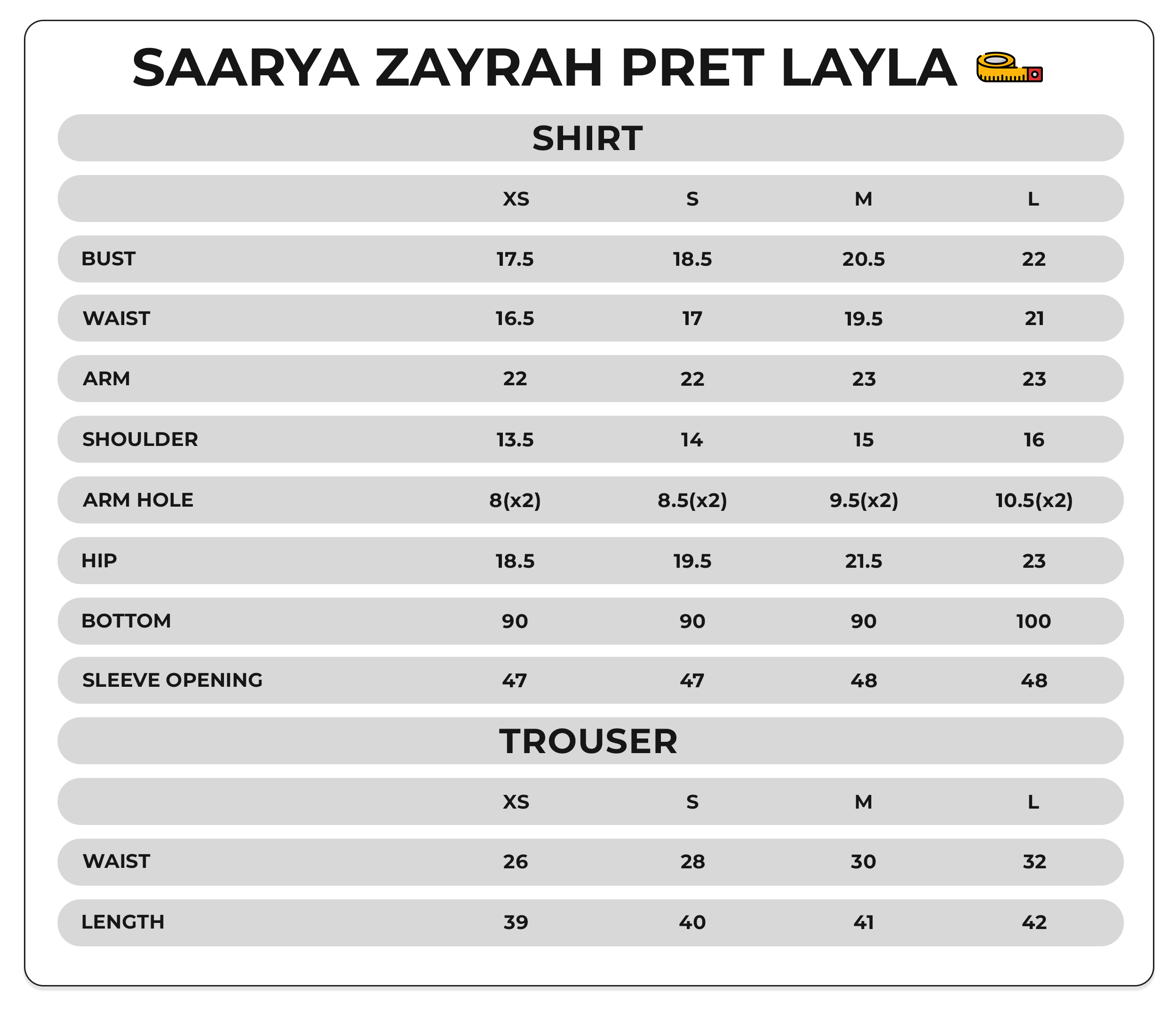 Size Chart Image