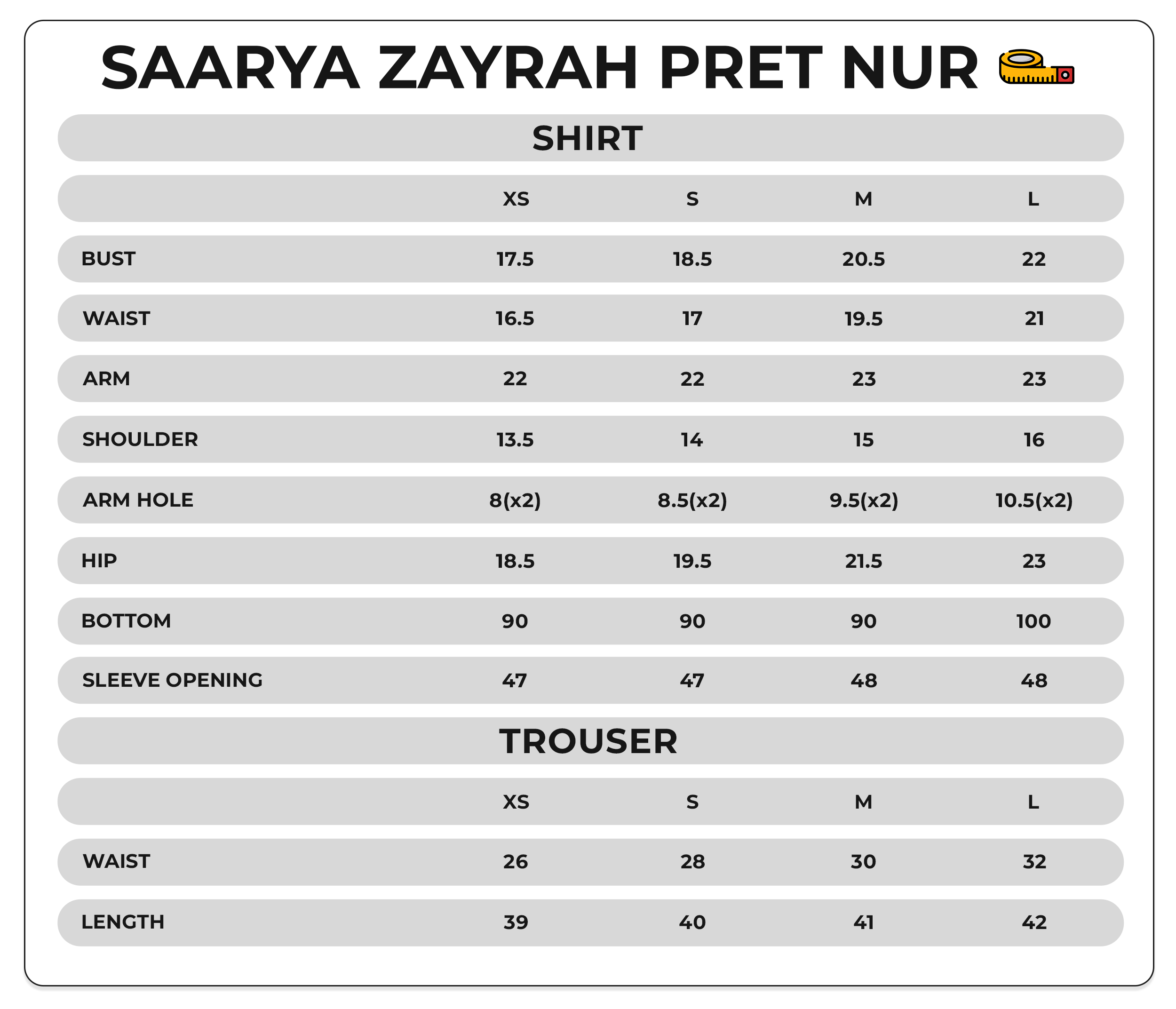 Size Chart Image