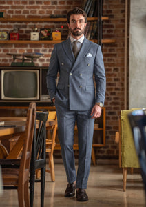 Scabal Super 150's Silk With Diamond Fragment Fabric - D Grey