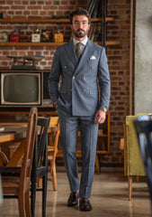 Scabal Super 150's Silk With Diamond Fragment Fabric - D Grey