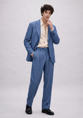Scabal Pulse SuperFine Natural Stretch Merino Wool Fabric - M Blue