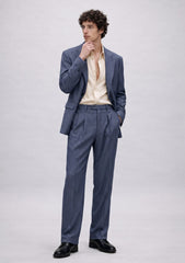 Scabal Super 100's Royal Brussels Merino Wool Fabric - Blue