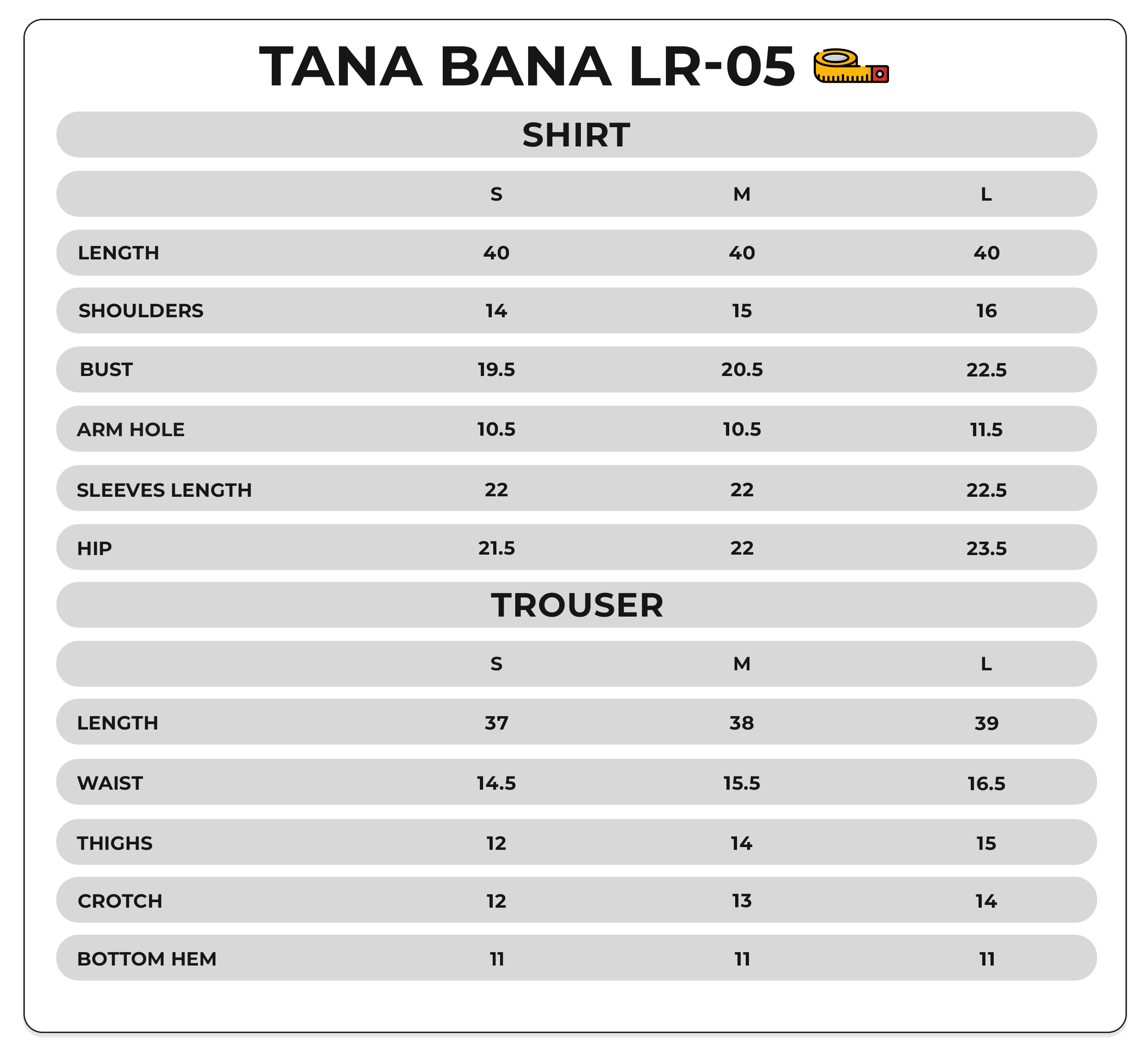 Size Chart Image