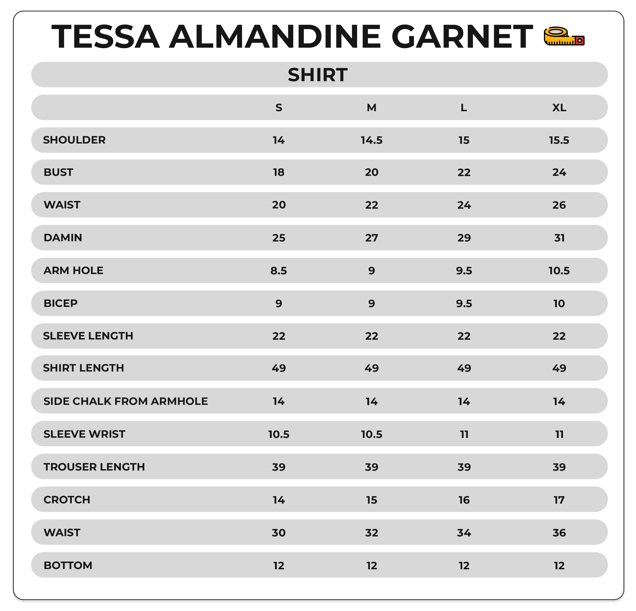 Size Chart Image