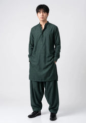 Elite Men Raw Silk Fabric  - Green - ASPL#2362