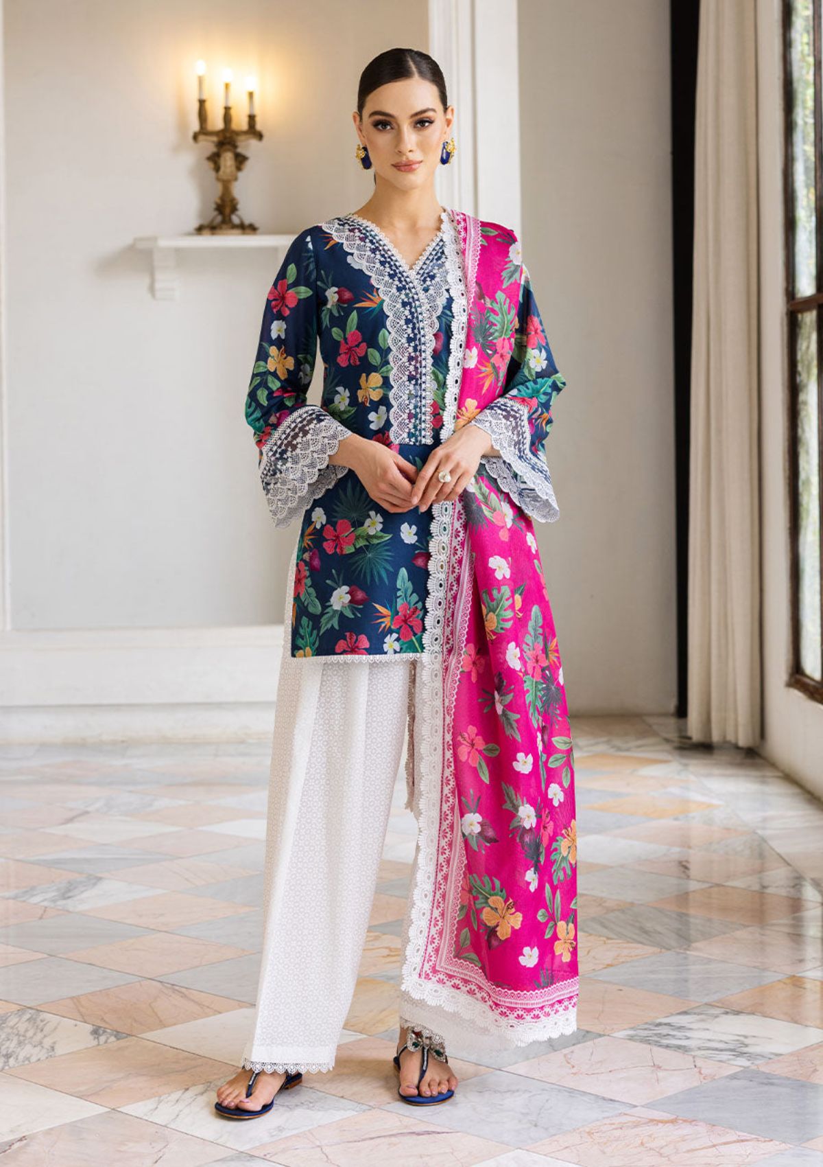 Lawn Collection - Zainab Chottani - Tahra - ZCT#2A - WILD BLOSSOM