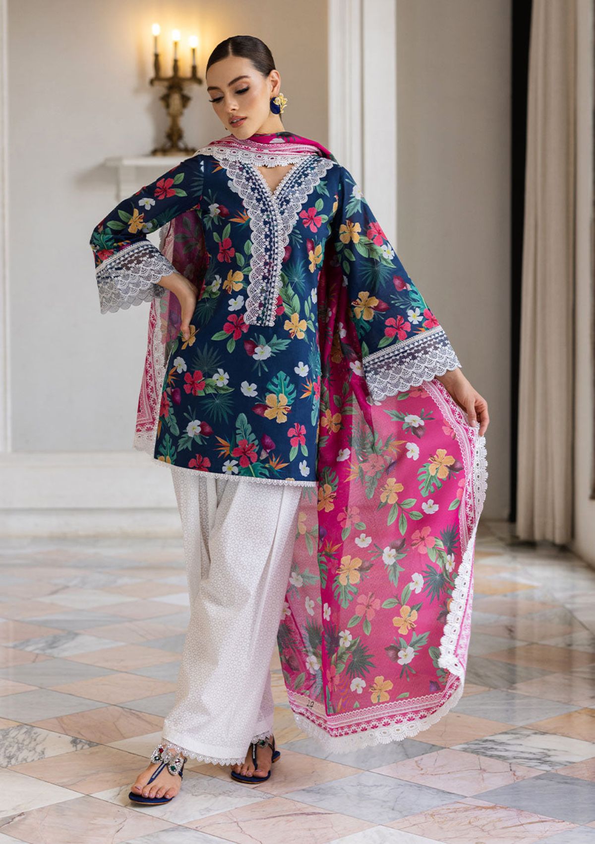 Lawn Collection - Zainab Chottani - Tahra - ZCT#2A - WILD BLOSSOM