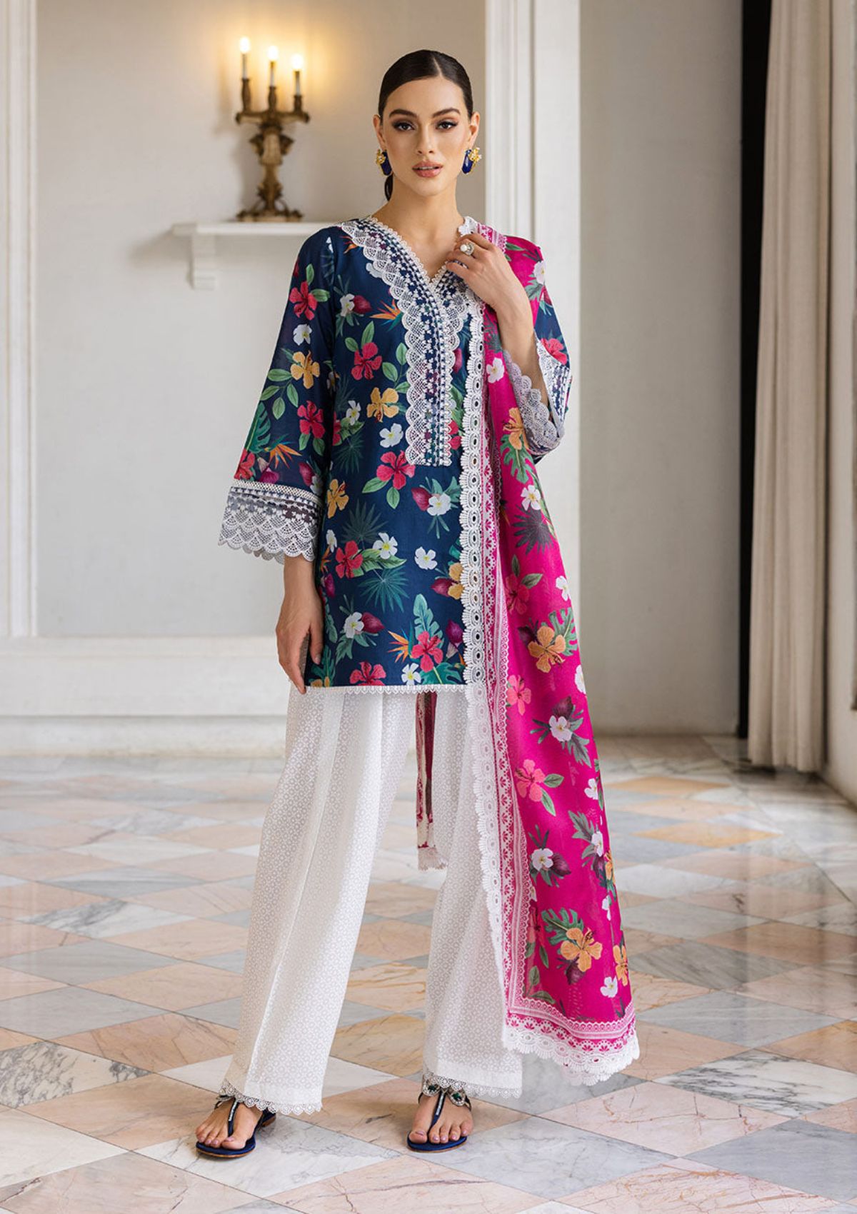 Lawn Collection - Zainab Chottani - Tahra - ZCT#2A - WILD BLOSSOM